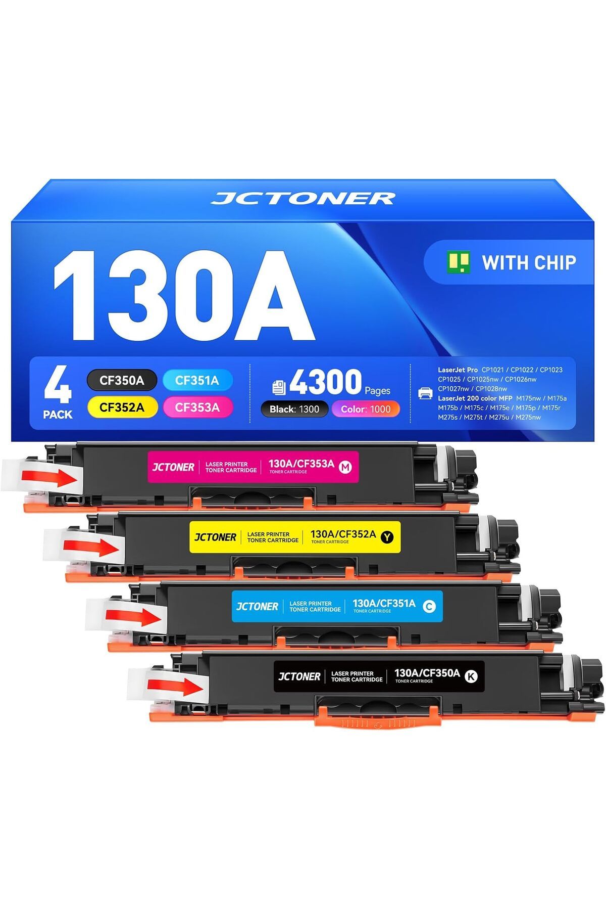 HP YA-DE BİLİŞİM Color Laserjet Pro MFP M176n M177fw Printer Ink M176 M177（Black Cyan Yellow Magenta）
