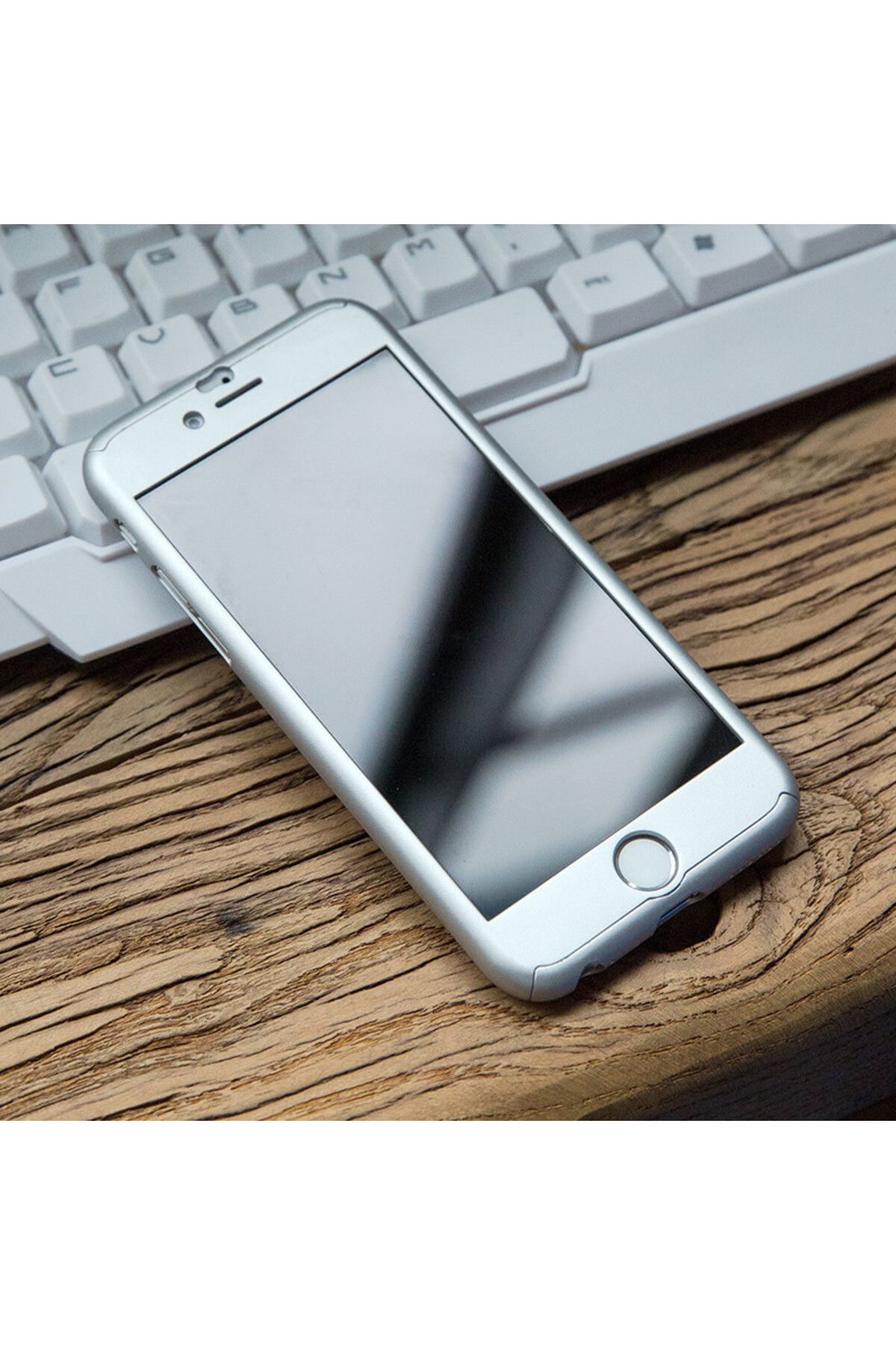 Silver-Case for Apple iPhone 6 / iPhone 6S MyStyle iPaky Original Silver full coverage 360 degrees 3