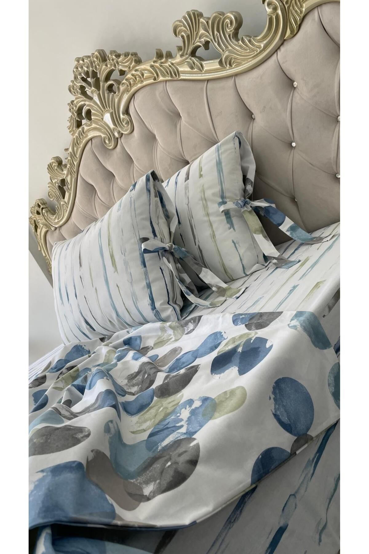 AHSEN TASARIM çift kişilik 1.160x2.00 cm yatağa uygun lastikli çarşaflı nevresim takımı