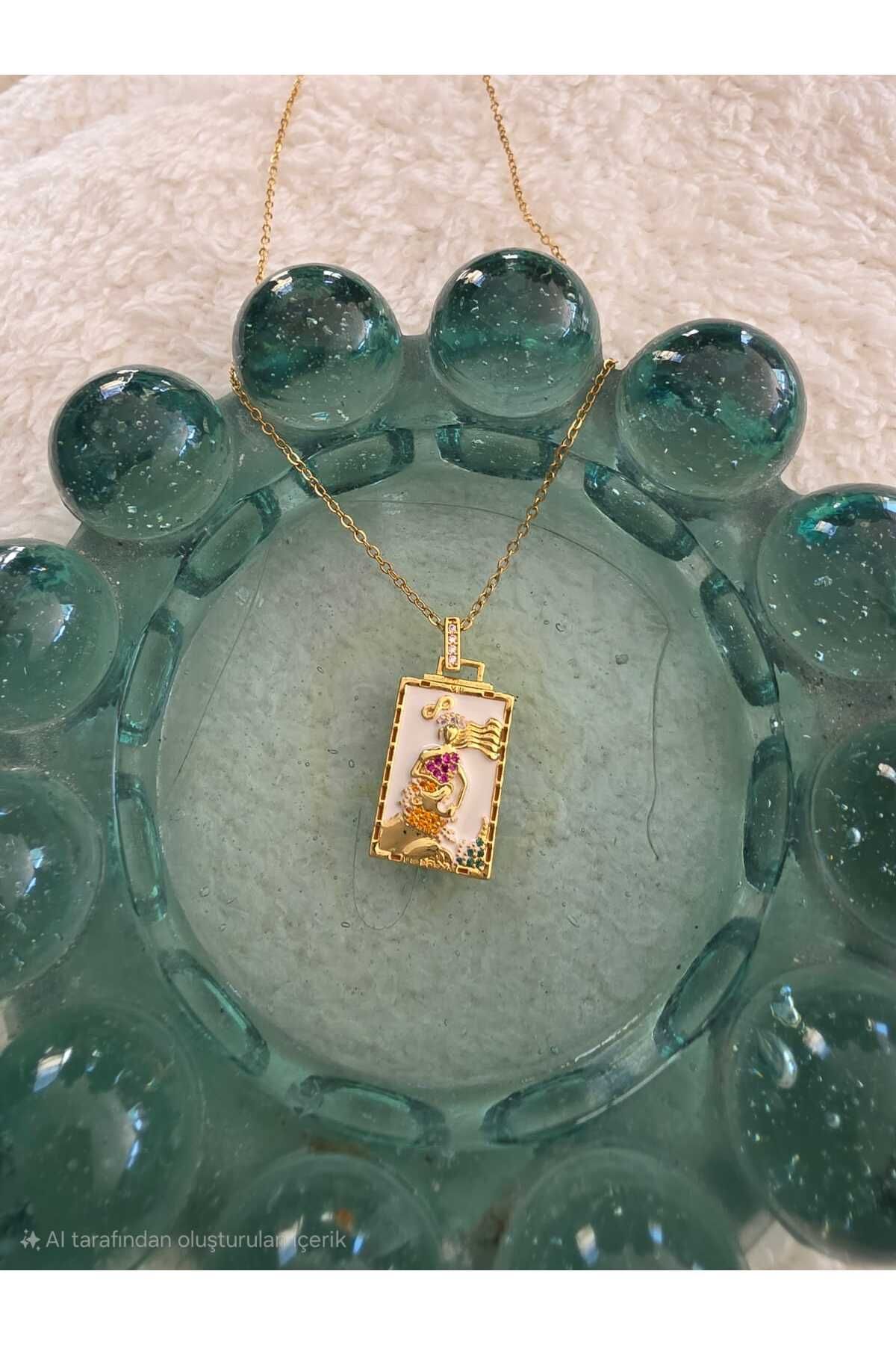 stainless steell TAROT GÜÇ KARTI ÇELİK KOLYE