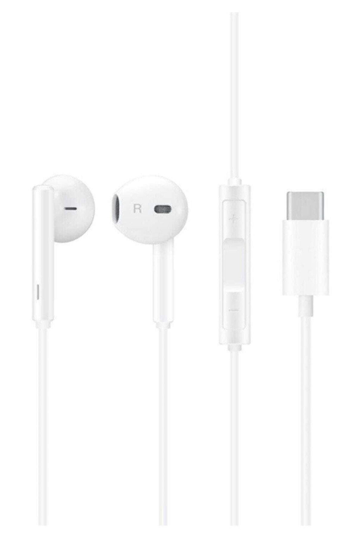 Lucatech Galaxy M21 / M30 / M31 / M32 / M40 / M51 / M52 Uyumlu Mikrofonlu Kablolu Type-c Kulaklık