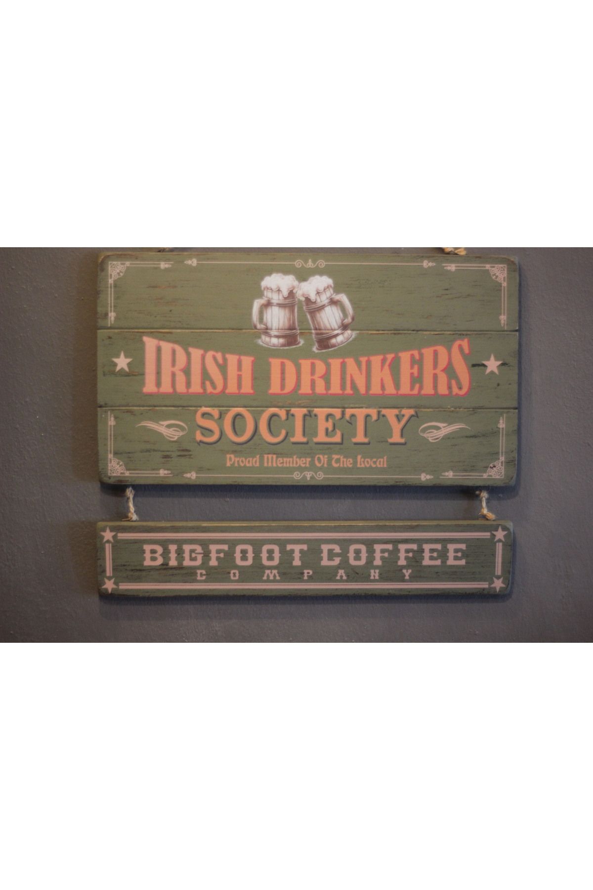 pratikolay IRISH DRINKERS RETRO DEKORATİF DUVAR PANOSU (35x50x3cm)