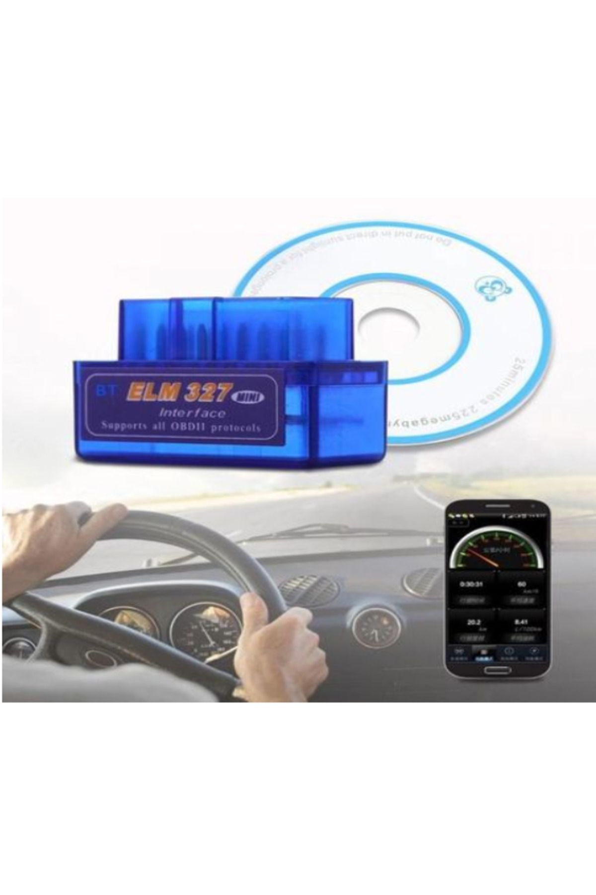 OEM-Dispozitiv de diagnosticare auto automat, ELM 327 LQ OBD II Bluetooth V2.1, Albastru 3