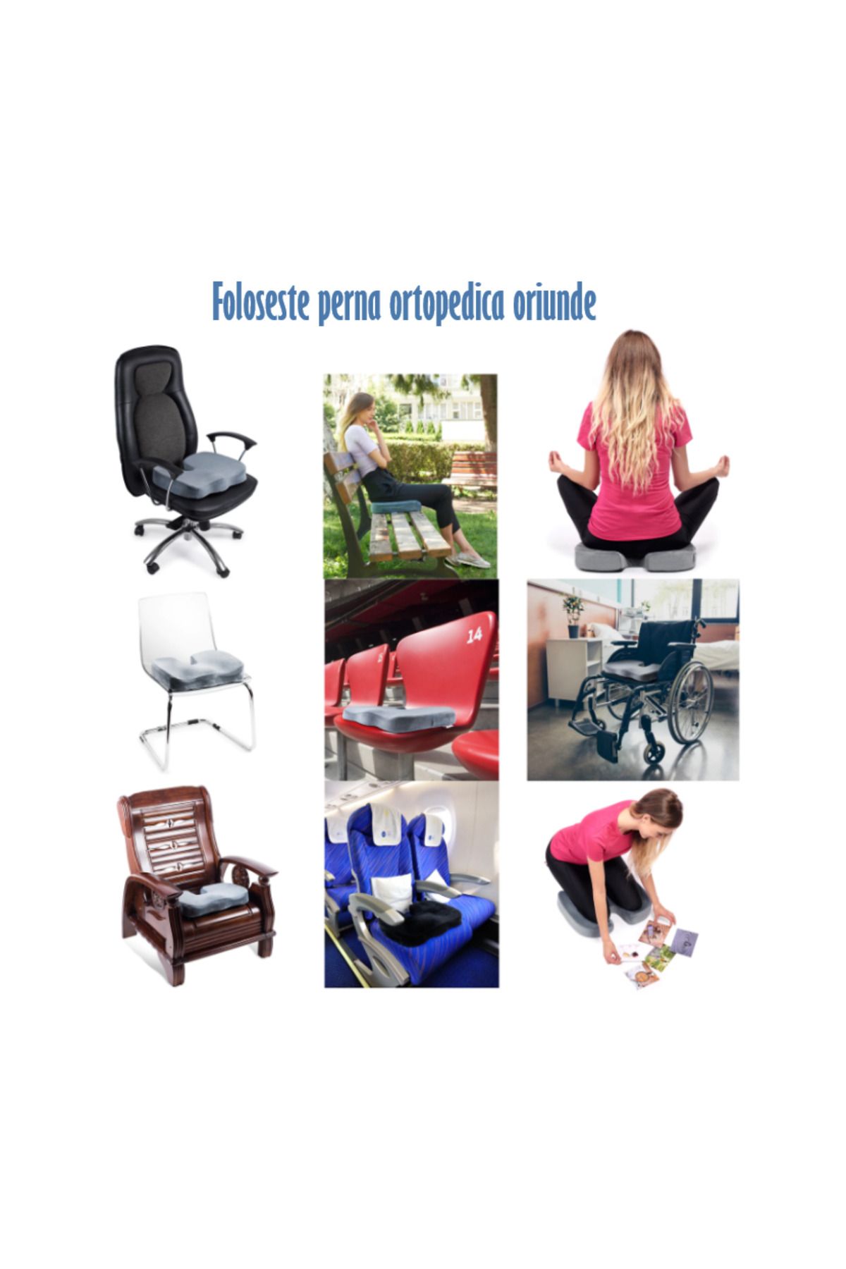REVOSE-Orthopedic Memory Foam Seat Cushion, Blue 11