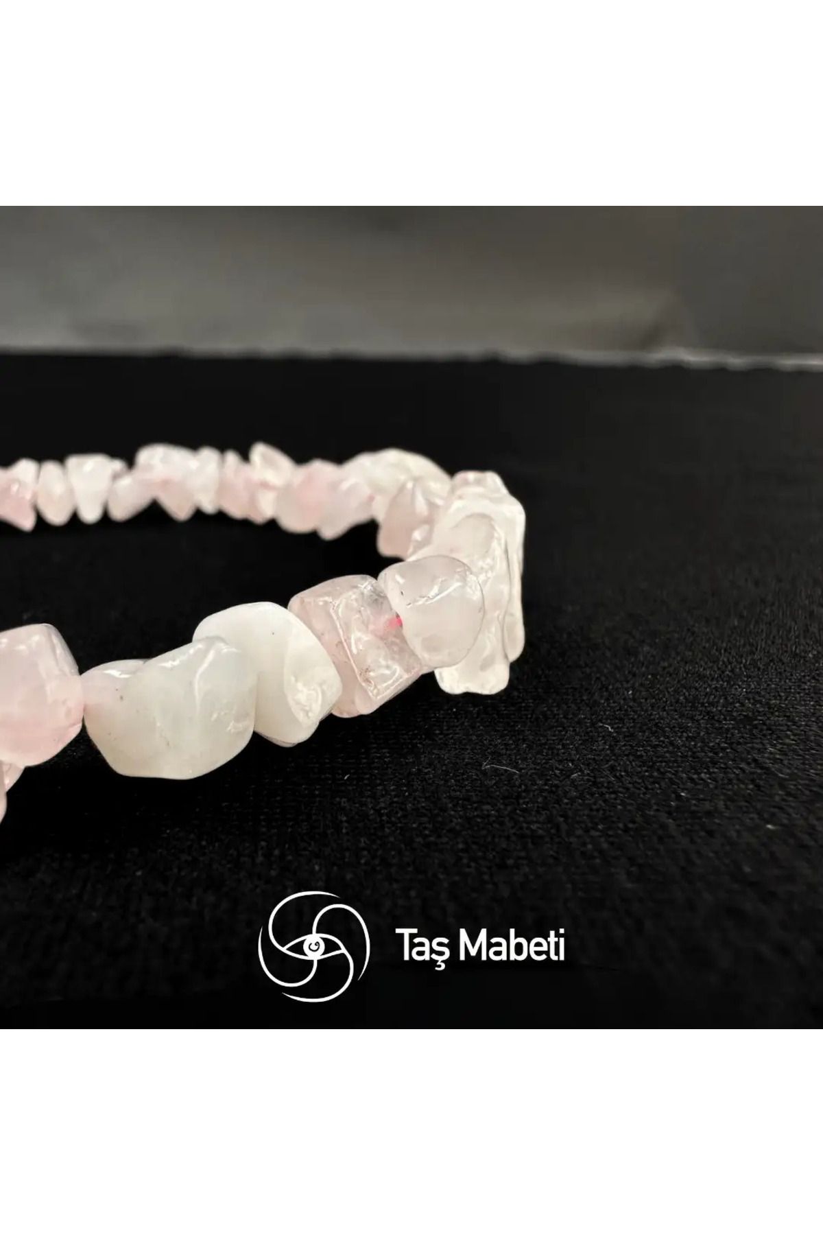 Doğaltaş Pembe Kuvars Kırıktaş Bileklik (Aşk Taşı)