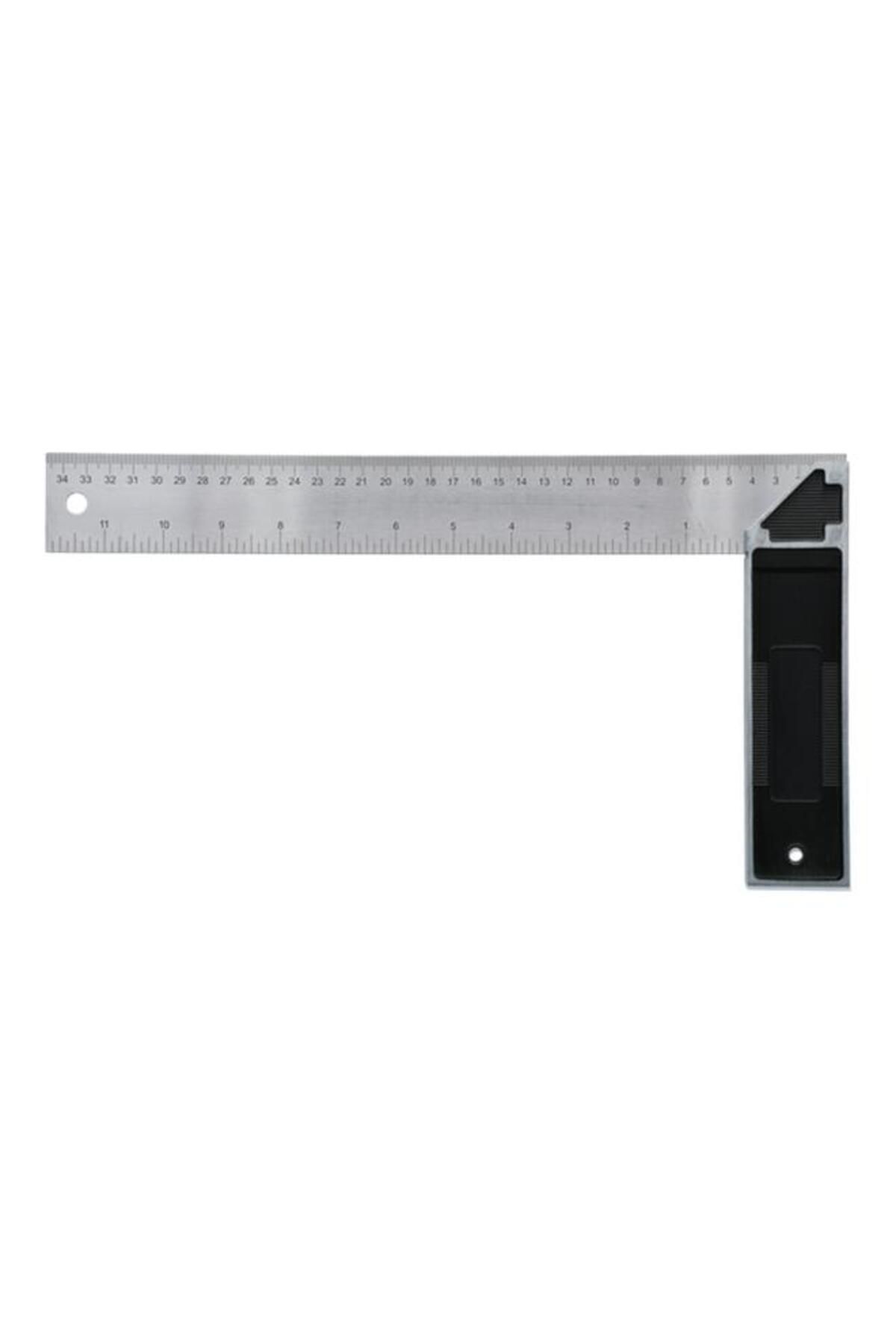 Generic-ACE Stainless Steel Try Square Silver and Black 12inch 2