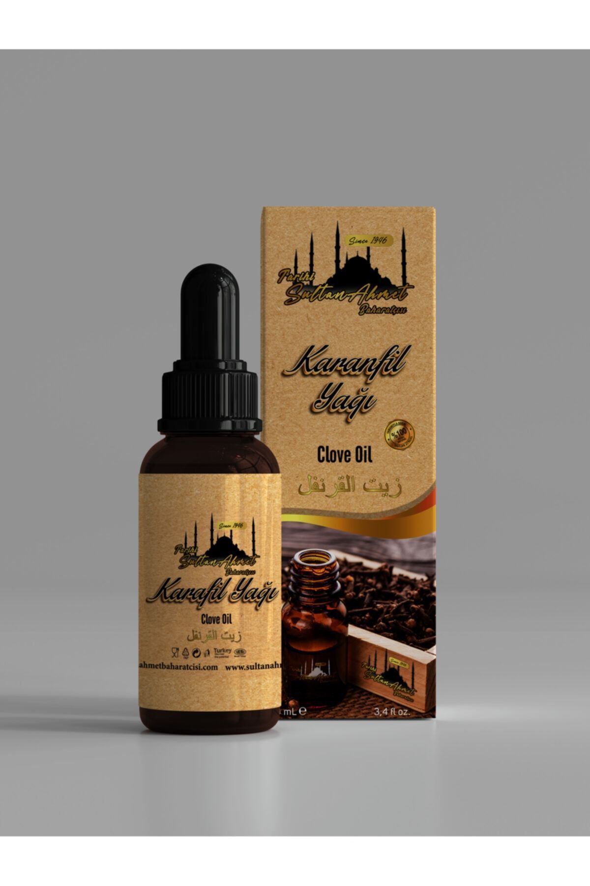 Tarihi SultanAhmet Baharatçısı Karanfil Yağı 20 ml | %100 Doğal | Katkısız Uçucu Bitkisel Yağ