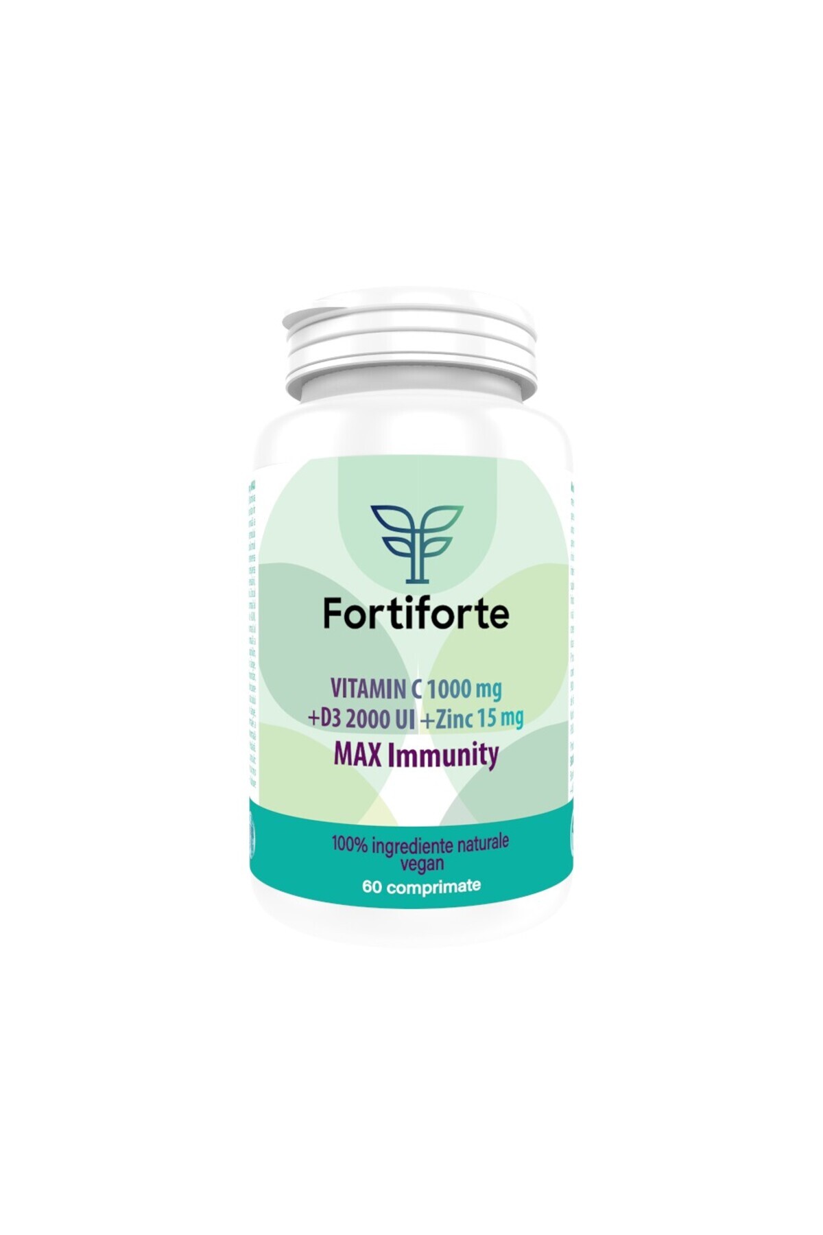 Fortiforte Supliment Alimentar Vitamină C 1000 Mg + D3 2000 Ui + Zinc 15 Mg Max Immunity, Fortiforte, 60 Comprimate - One Size