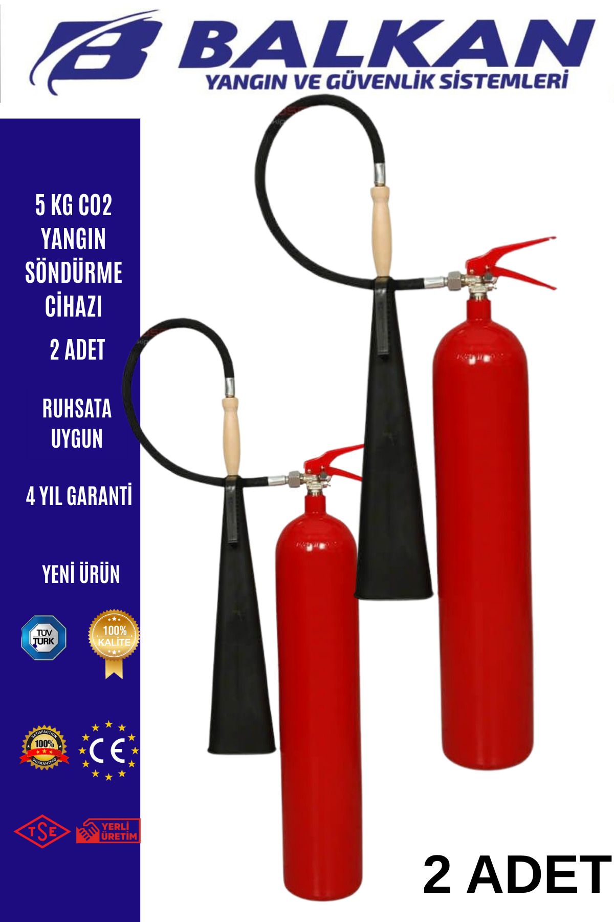 Balkan Ticaret 5 KG CO2 YANGIN SÖNDÜRME CİHAZI 2 ADET