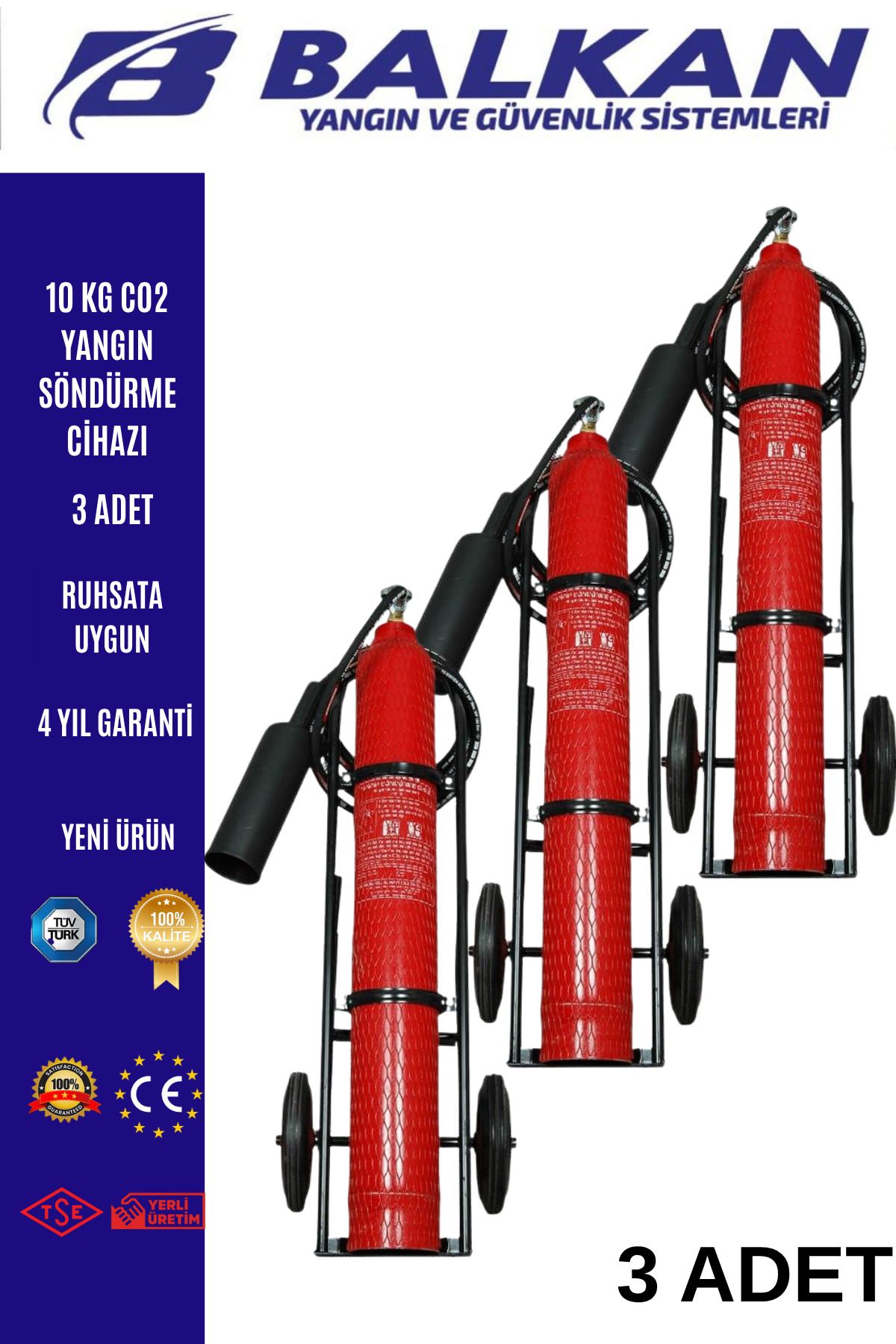 Balkan Ticaret 10 KG CO2 YANGIN SÖNDÜRME CİHAZI 3 ADET