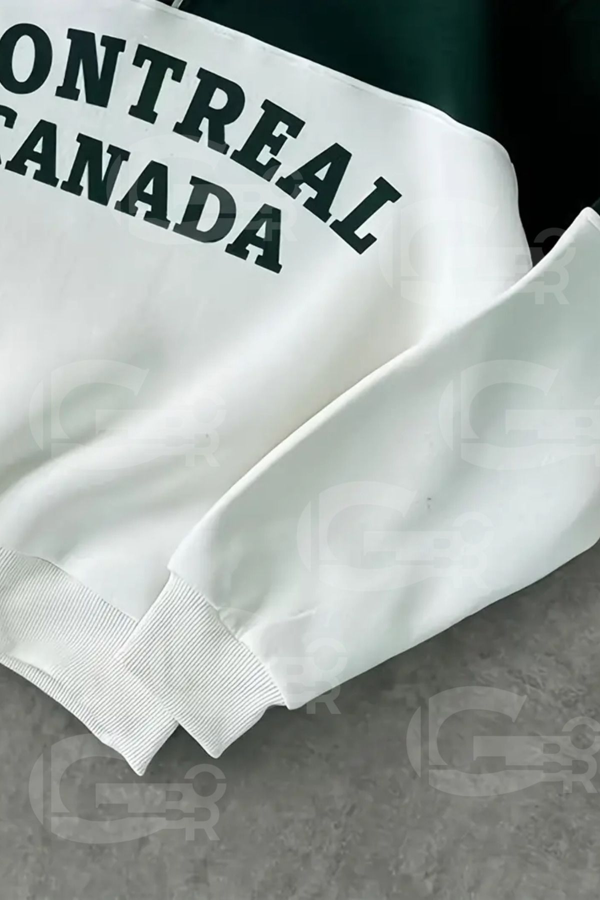GBRO Kanada Baskılı Çift Renk Yarım Fermuarlı Polo Yaka Swatshirt