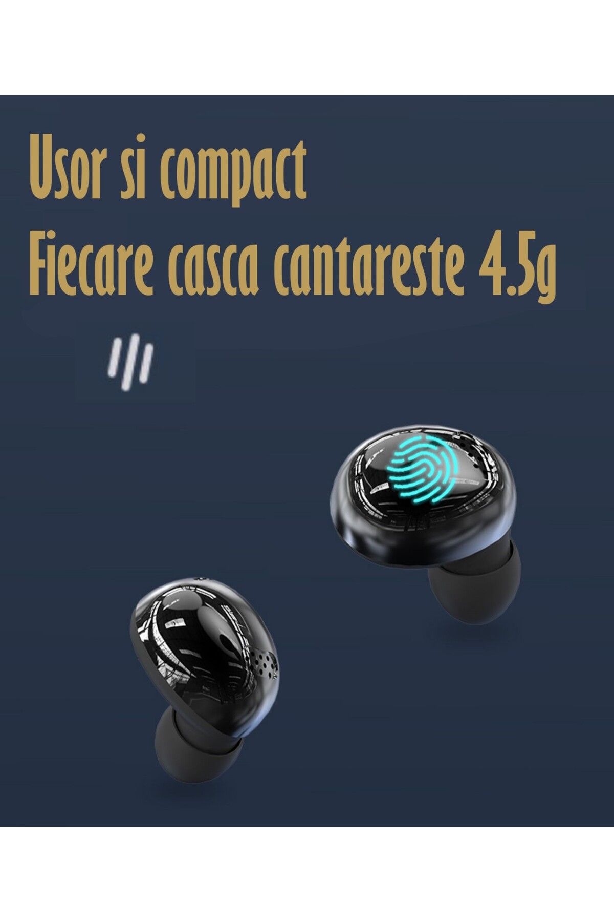 REVOSE-Casti Audio Wireless Fara Fir, Bluetooth 5.1, Tip Earbuds Cu Control Touch, Microfon 11