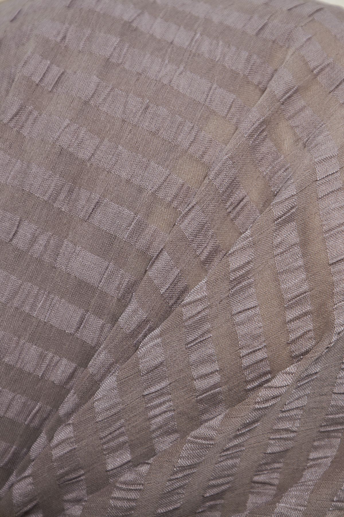 Gigiscarfs-Gradient Striped Arya Chiffon Shawl - Platinum - 4