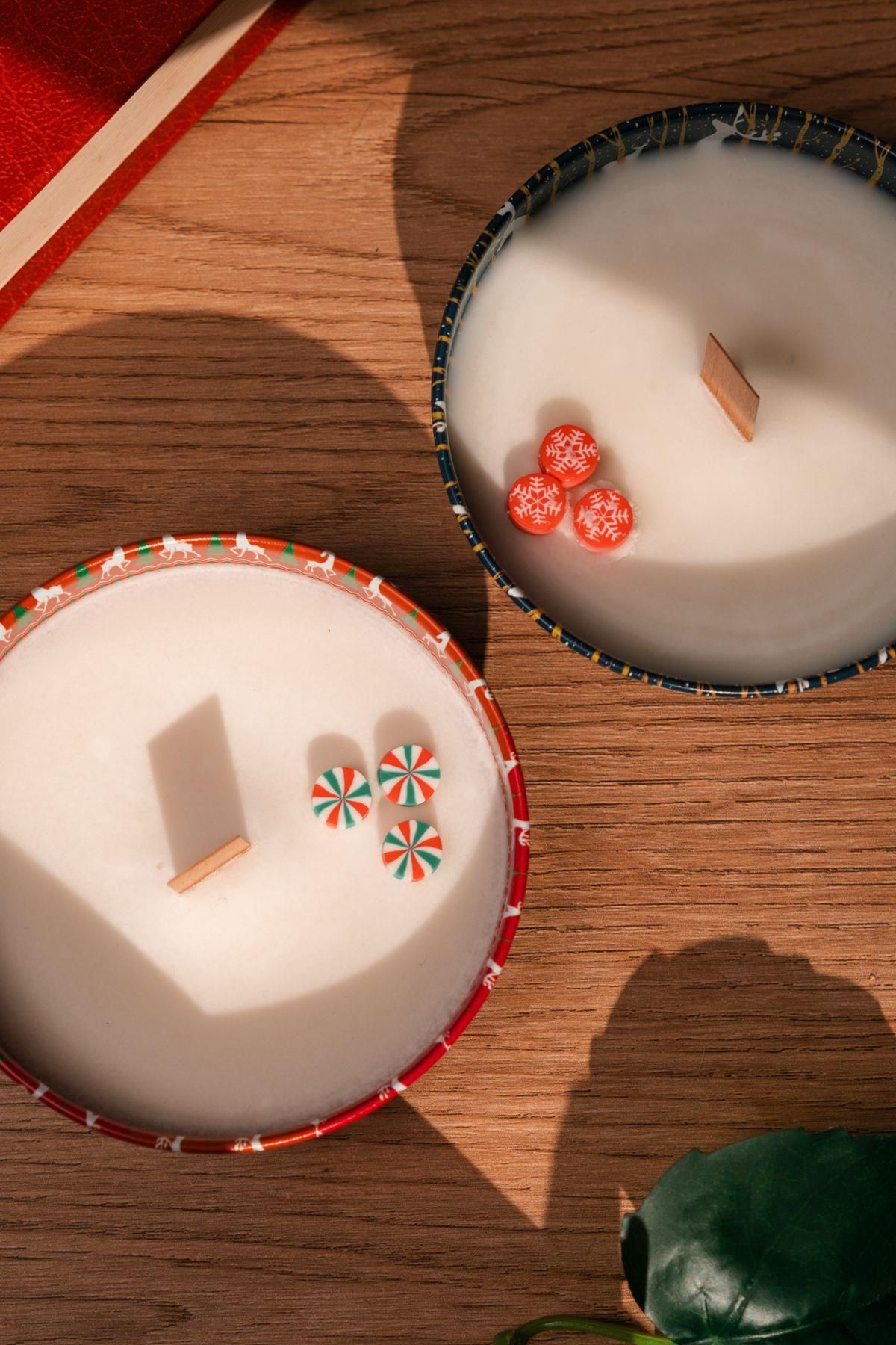 Love Bundles El Yapımı Yılbaşı Temalı %100 Soya Wax Mum Seti