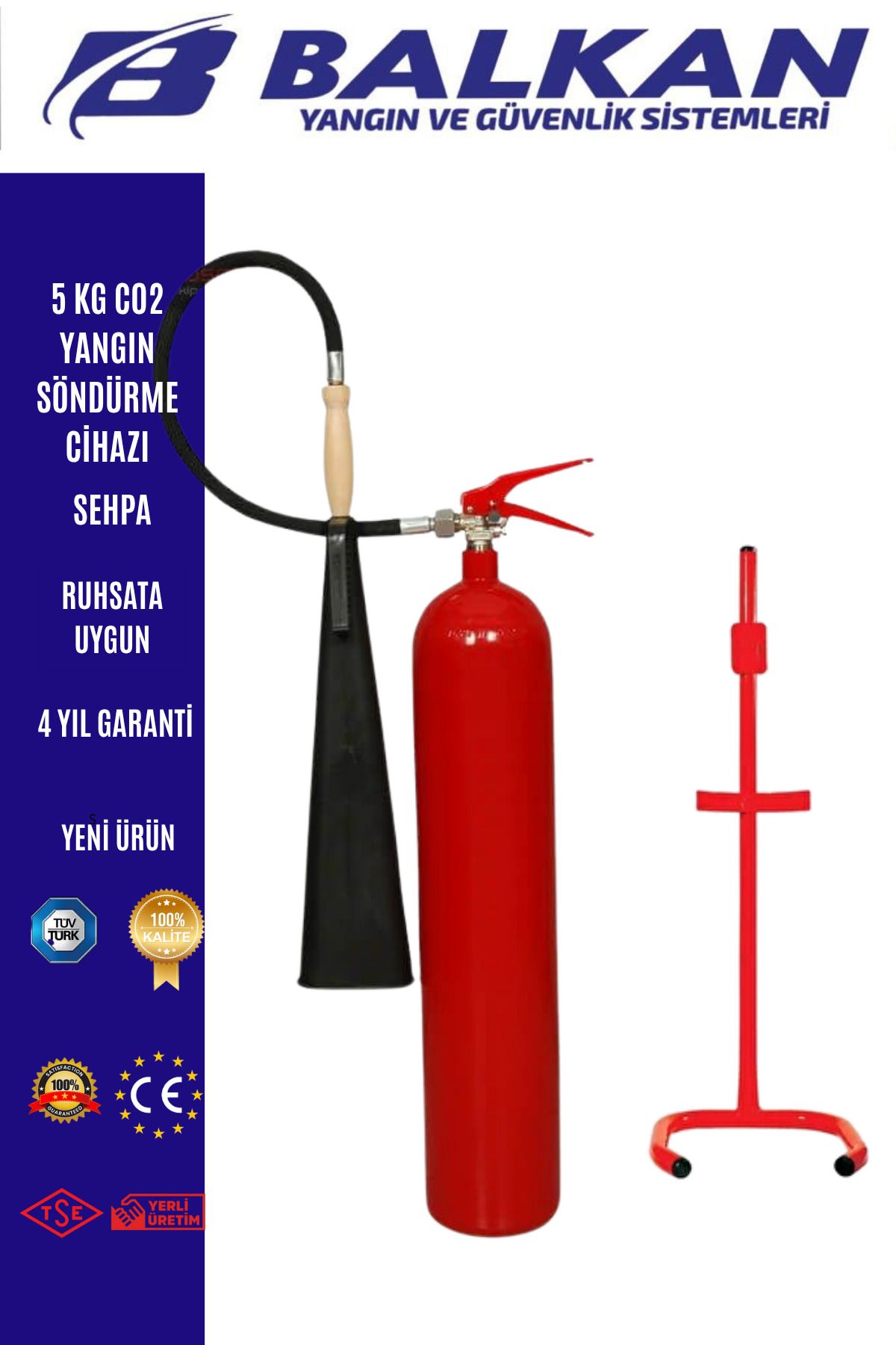 Balkan Ticaret 5 KG CO2 YANGIN SÖNDÜRME CİHAZI+SEHPA