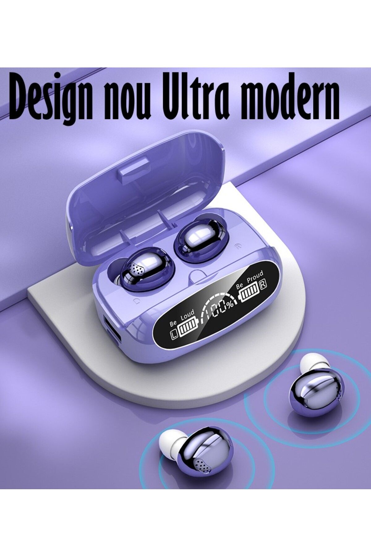 REVOSE-Casti Audio Wirelesss Fara Fir, Bluetooth 5.1, Tip Earbuds Cu Control Touch, Microfon 2
