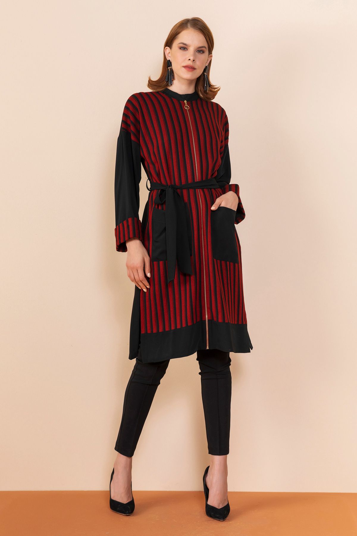 SERPİL Çizgili Modern Tunik – Şık ve Zarif Tasarım