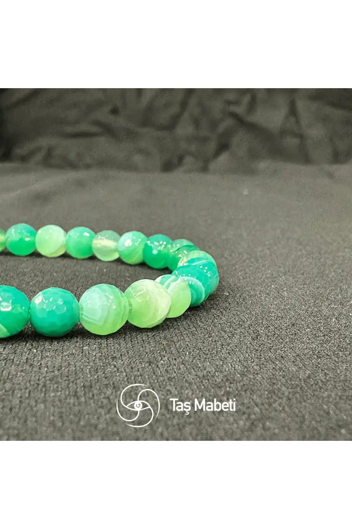 Doğaltaş Yeşil Akik Bileklik 3mm (Nazara Karşı)