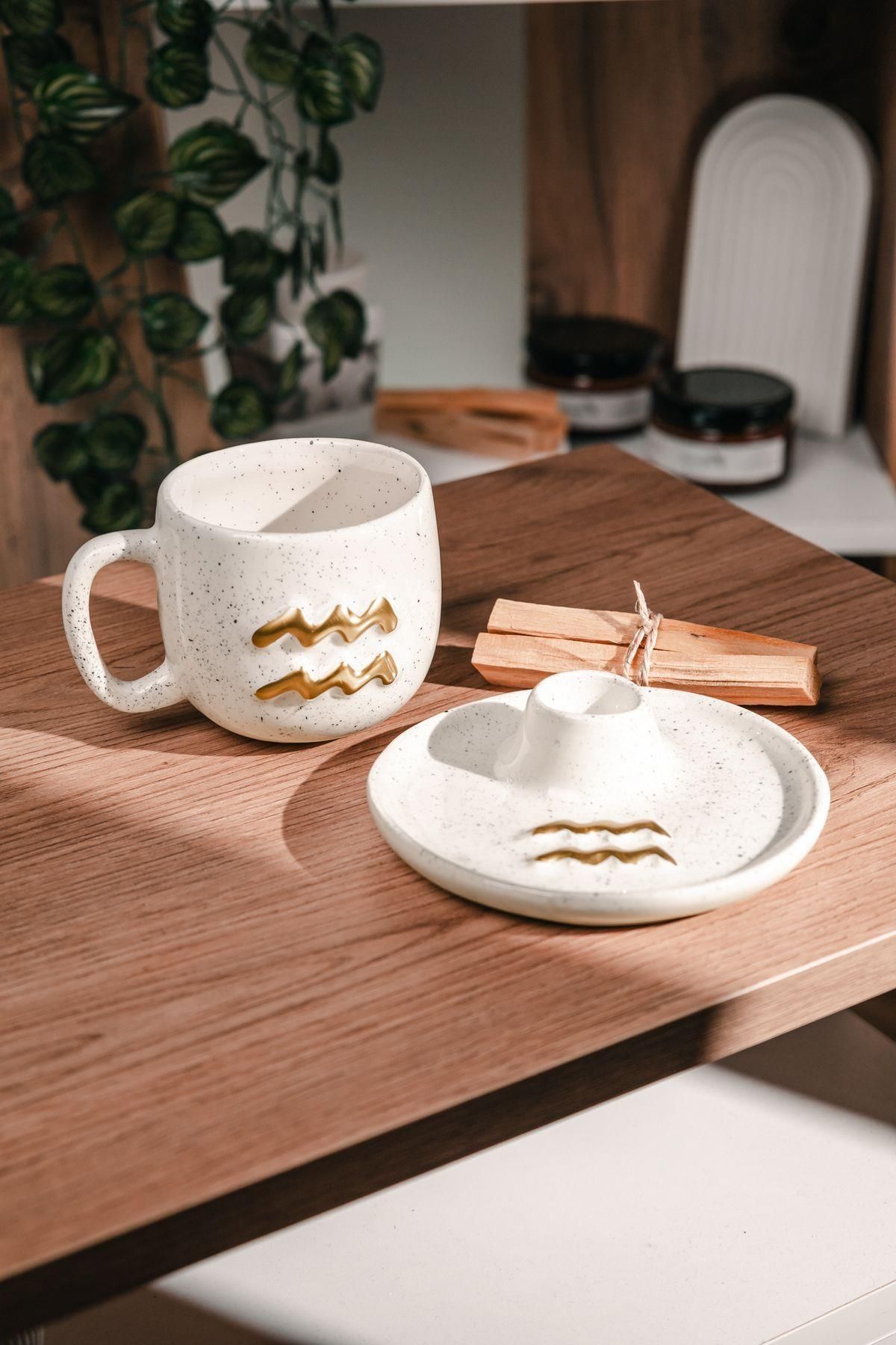 Love Bundles Kova Burcuna Özel El Yapımı Palo Santo Tütsülük ve Kupa Seti (2 adet Palo Santo dahil)
