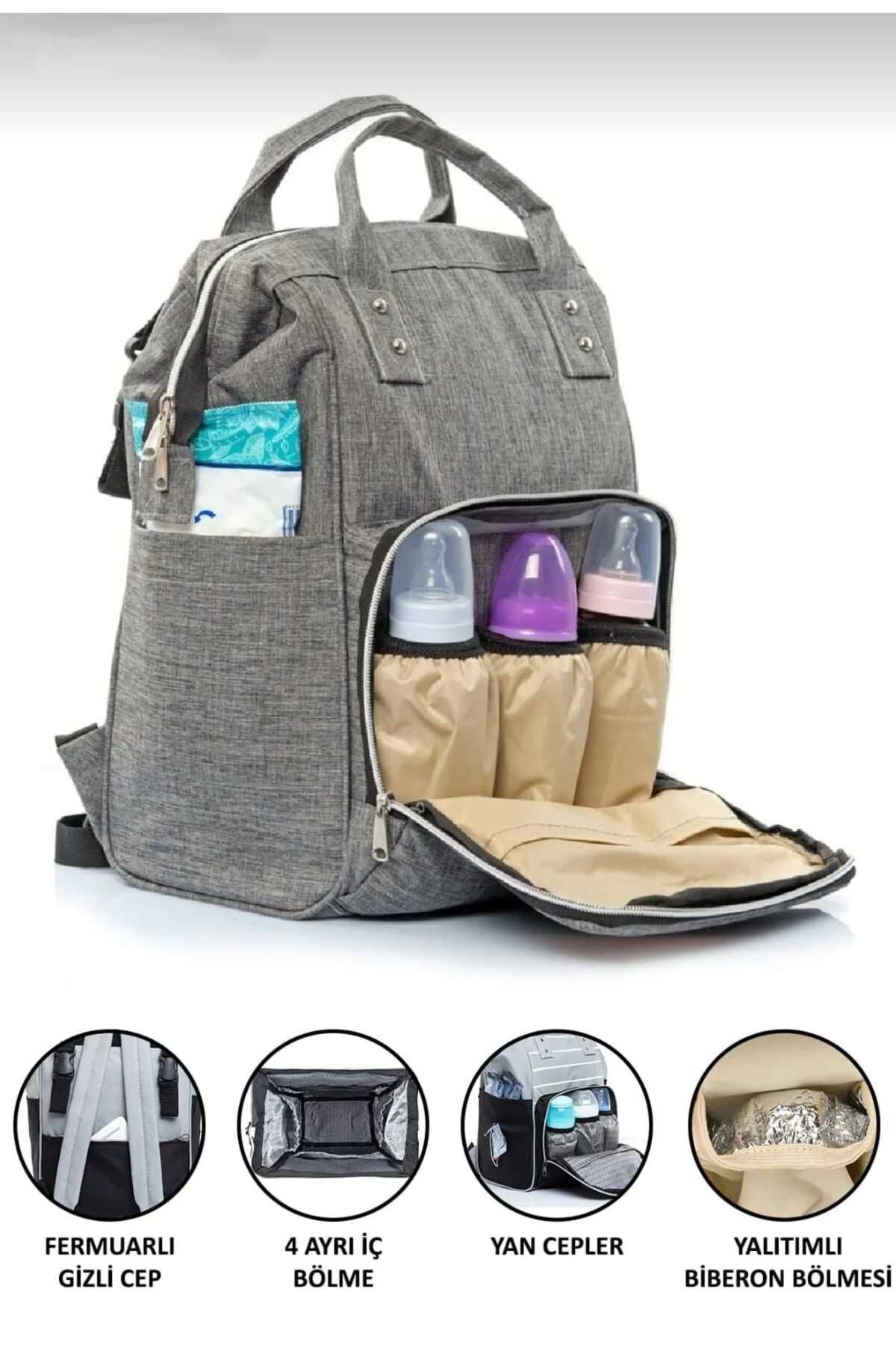 LUCKY BABY BAG GRİ ANNE BAKIM ÇANTASI