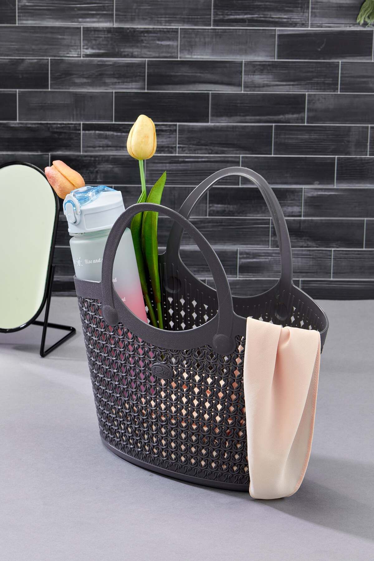 Turkco Silikon Premium Kolay Saklanabilir Sepet Çanta Organizer, 5,5lt, 30x17x31cm