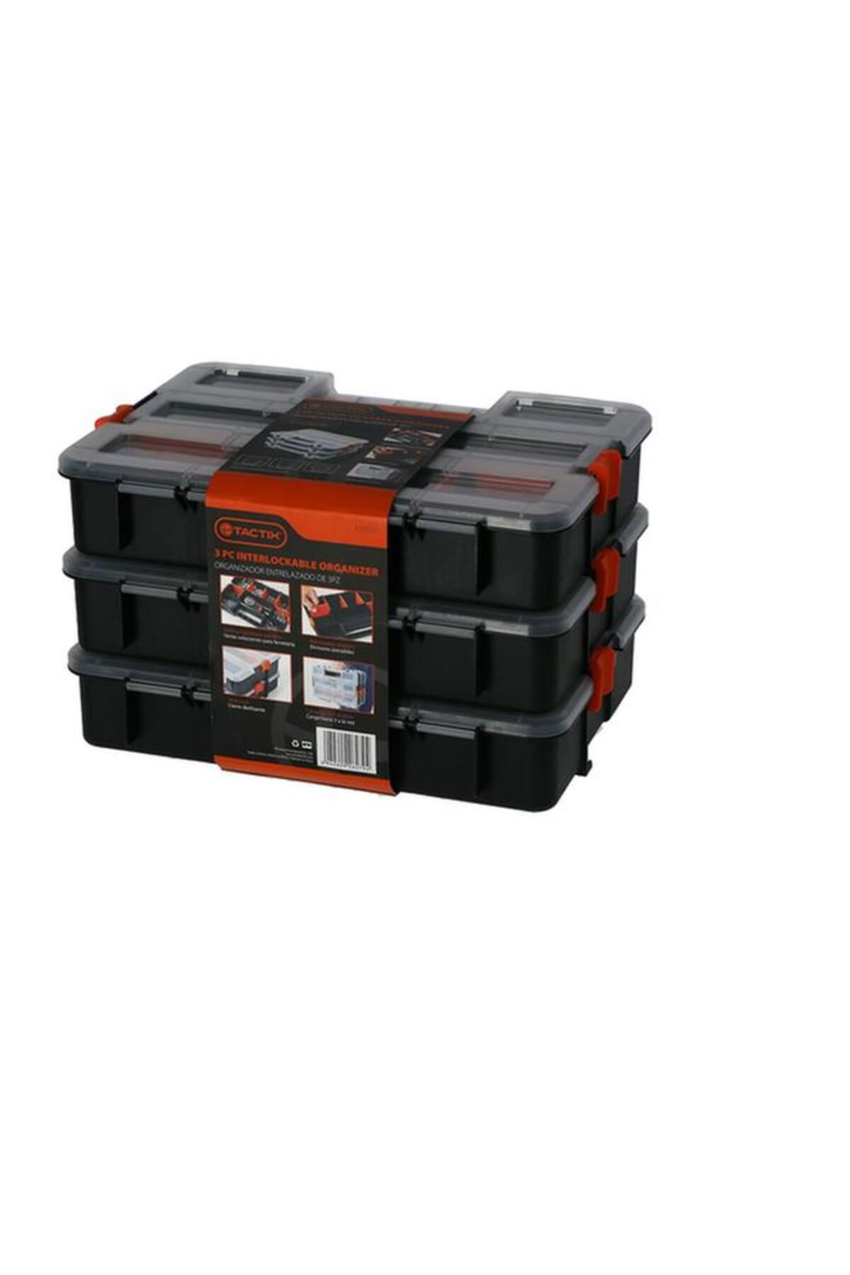 Generic-Tactix 3-Piece Side Latches Interlock Organizer Set Black and Clear 320027 7