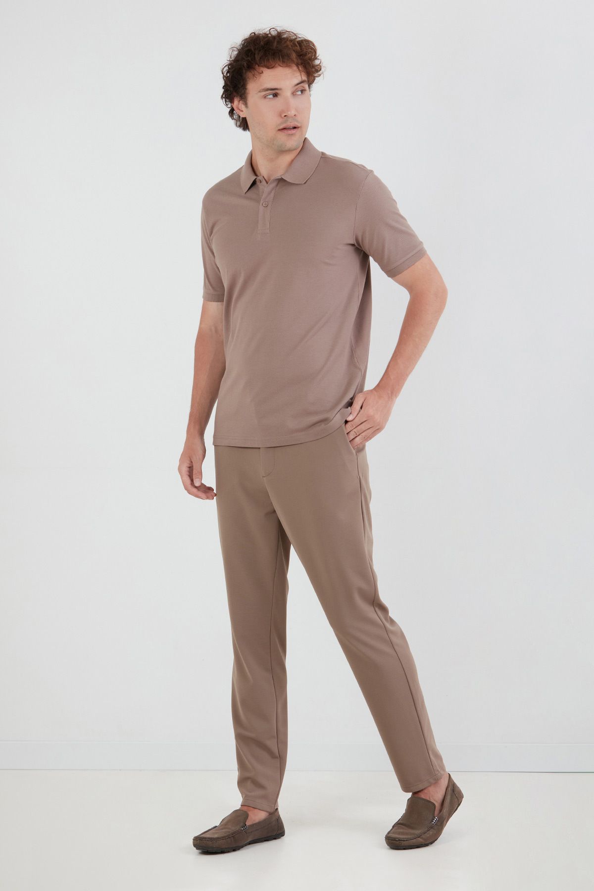 Fulla Moda-Μπλουζάκι Basic Polo Neck με μισό κουμπί 4