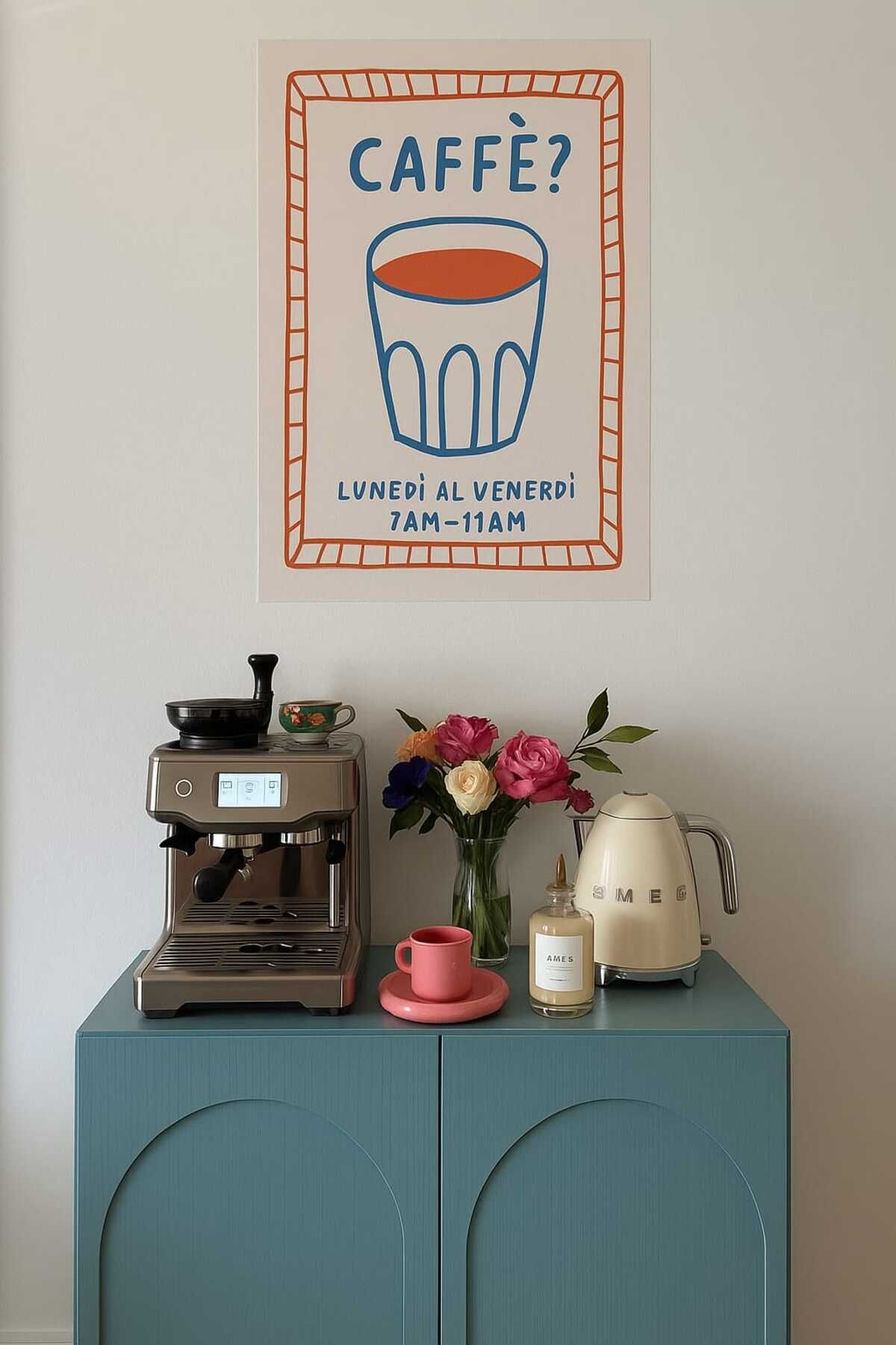 onurreklamonline “COFFEE?” Yazılı Tablo – 30x40 cm – Dekota Üzeri Folyo Baskı – Kahve Temalı Minimal Duvar Dekoru