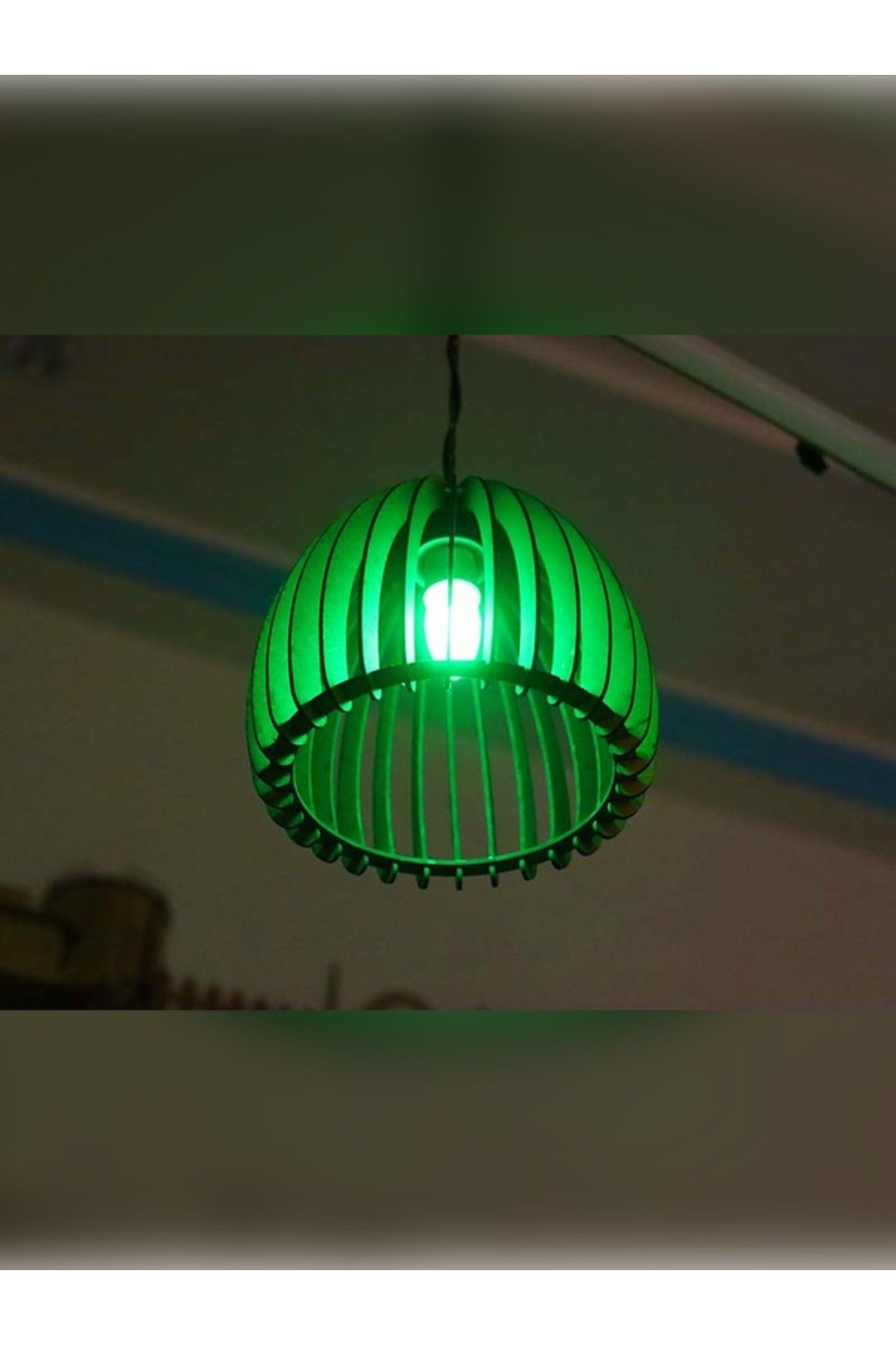 cermatech Ahşap Sarkıt Lamba – Modern Yuvarlak Tasarım