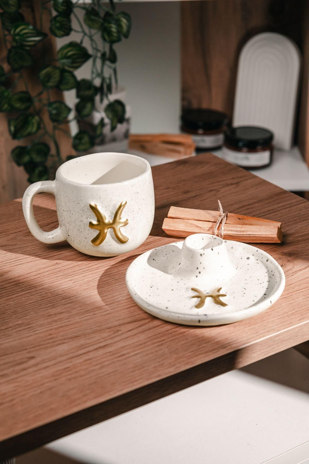 Love Bundles Balık Burcuna Özel El Yapımı Palo Santo Tütsülük ve Kupa Seti (2 adet Palo Santo dahil)