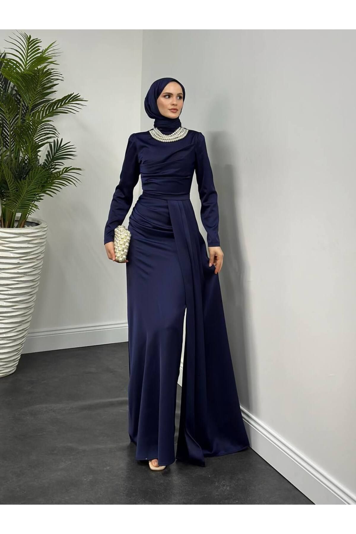 mahira collection İNCİLİ ABİYE ELBİSE