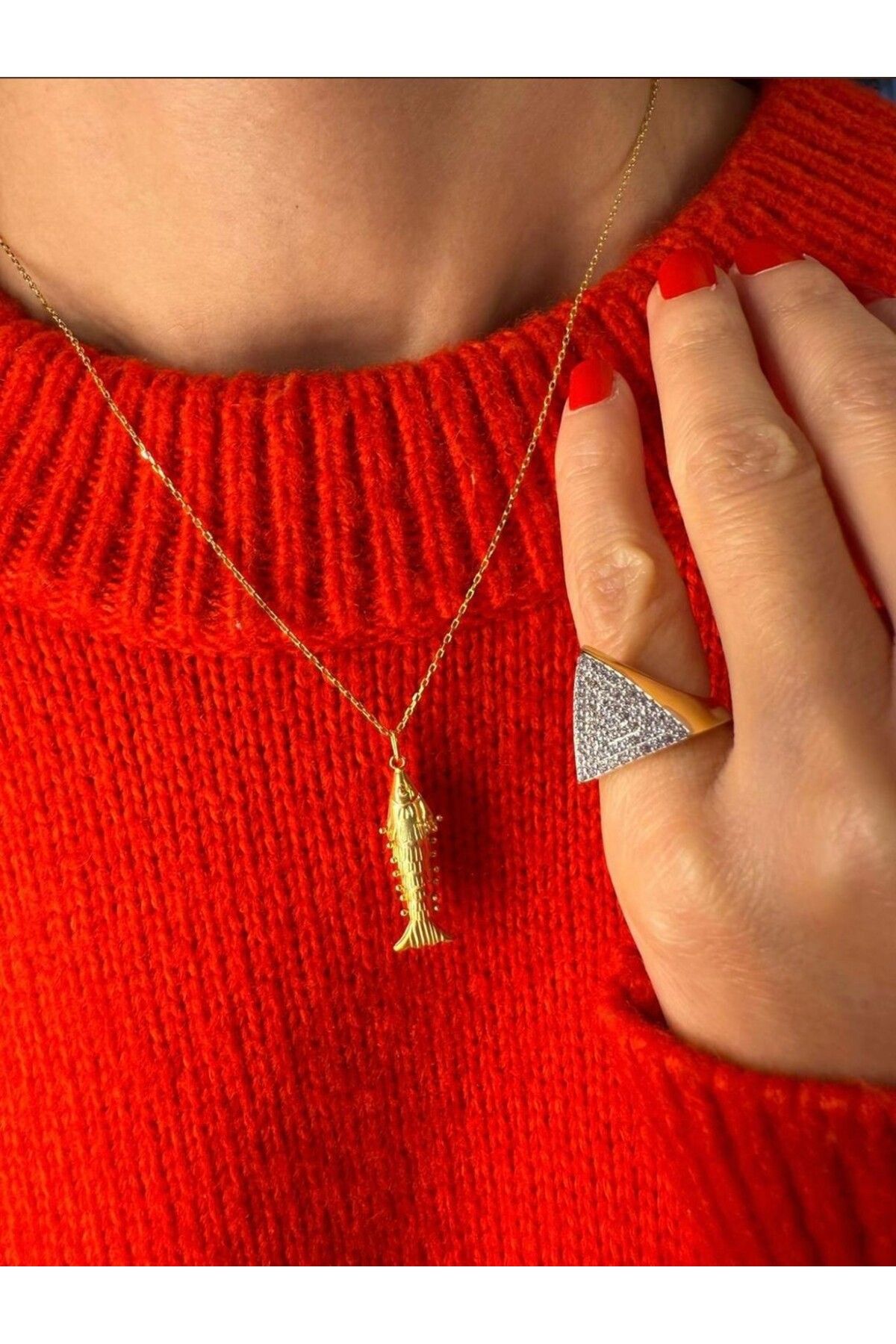 EskiJewelry Gümüş Balık Kolye