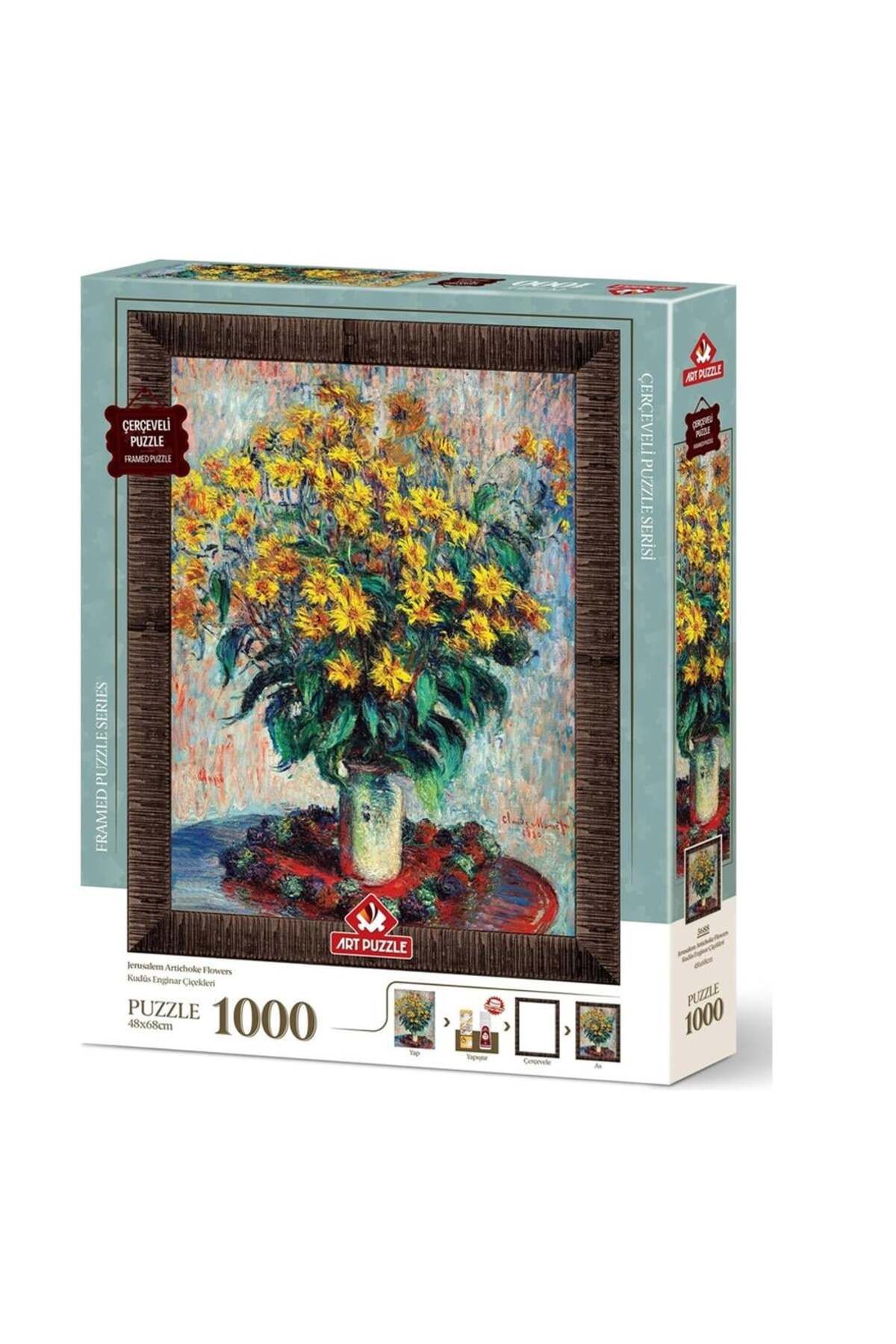 Heidi Oyuncak Art Puzzle Kudüs Enginar Çiçekleri, Claude Monet 1000 Parça Çerçeveli Puzzle 5688