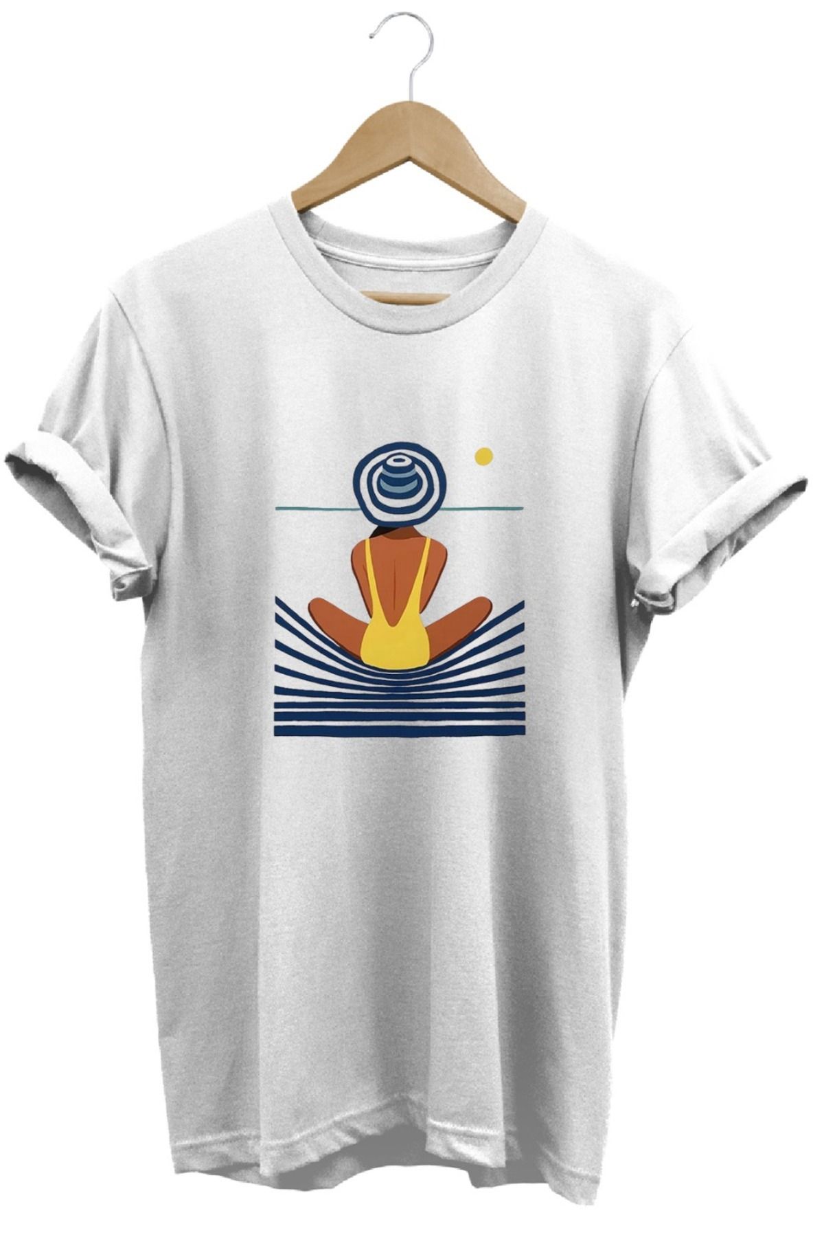 joyyfashion Summer Yaz Temalı Baskılı T-Shirt