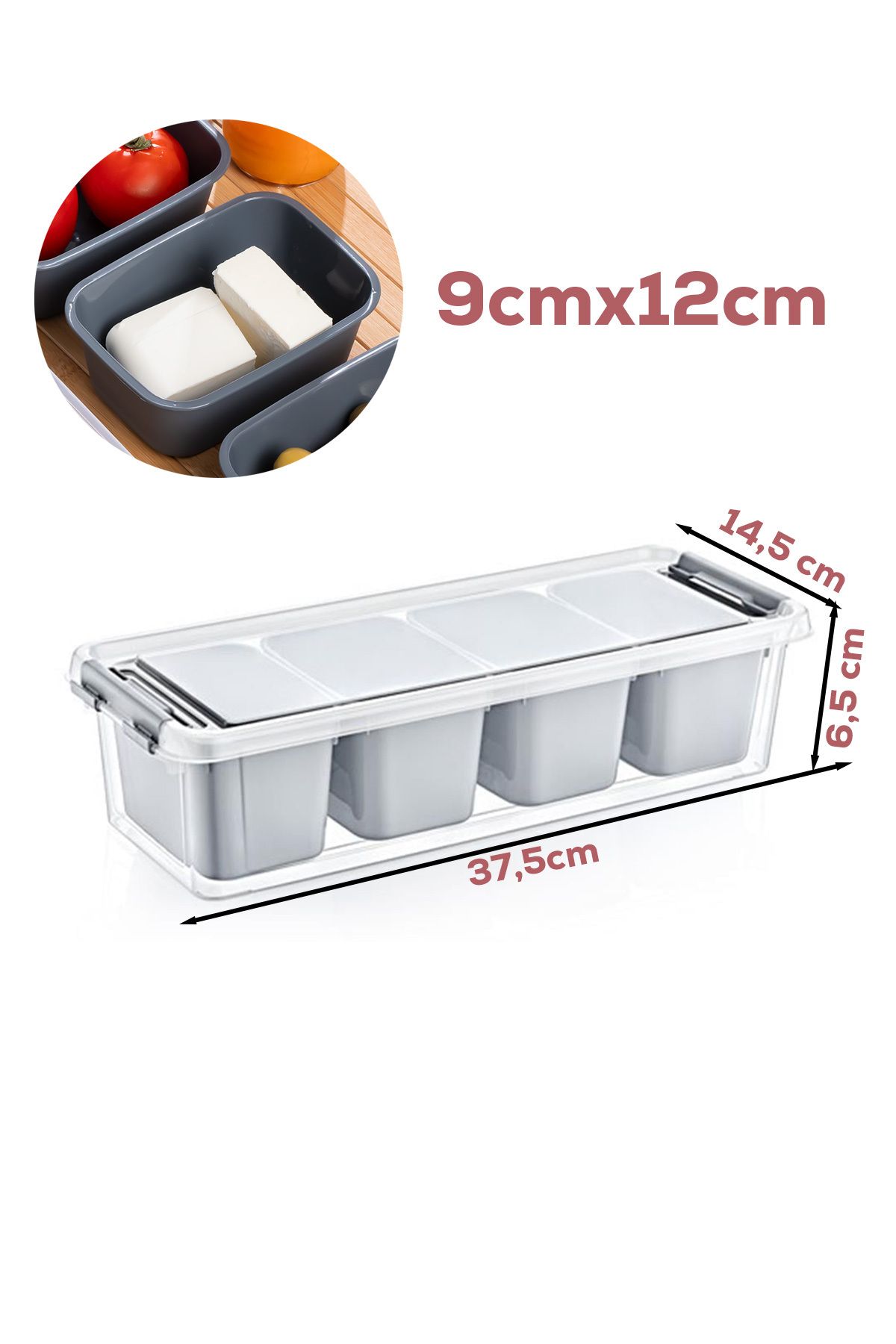 Porsima-Org-457 6 Piece 4-Compartment Breakfast Multi-Purpose Organizer Storage Container with Lid Breakfast Set 5