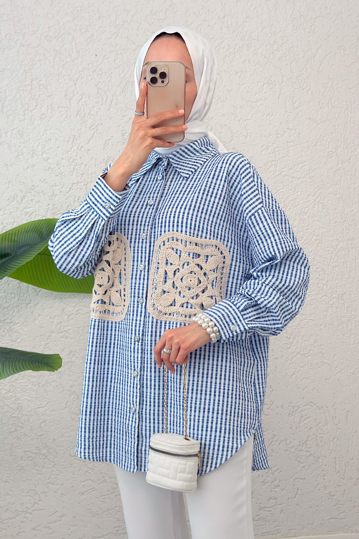 ALLMİRA FASHION Dantel Cepli Gömlek