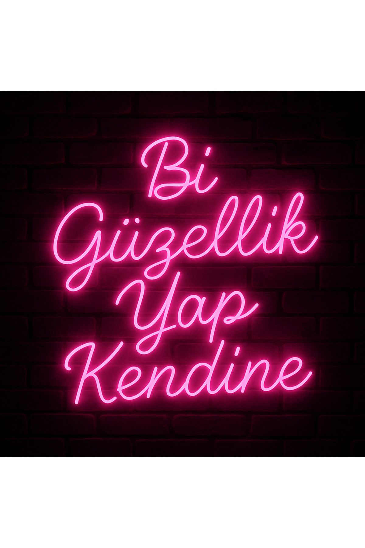 Magnetfoto ‘Bi Güzellik Yap Kendine’ pembe Neon tabela 55x45