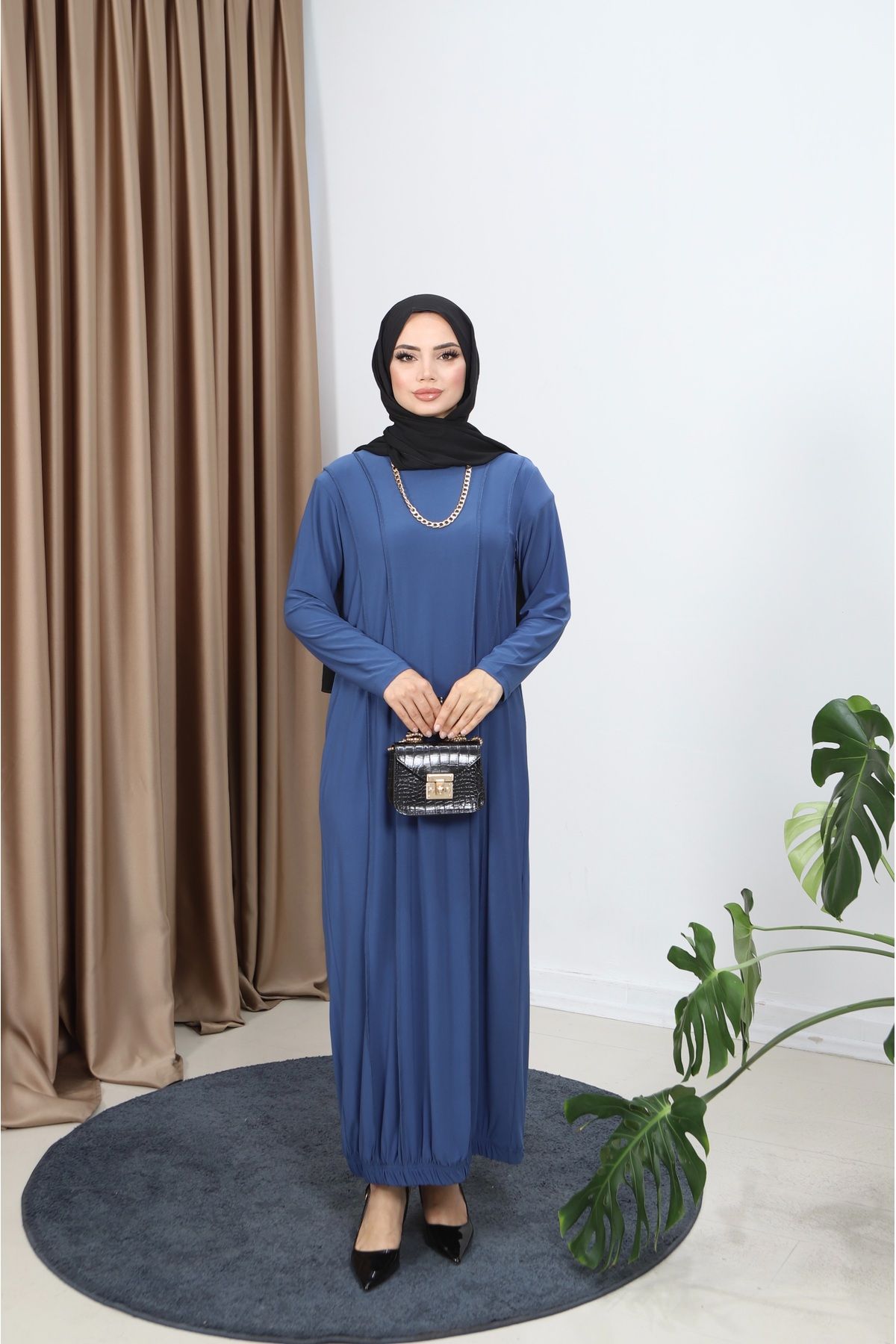 NİSUM MODA LİNA ÖNÜ PARÇALI SANDY ELBİSE