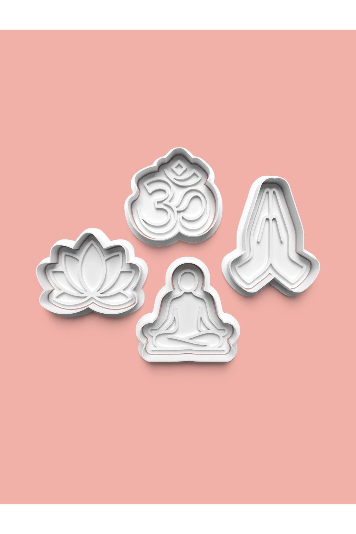 AKTASTORE Yoga Teması Kurabiye Kalıbı Ve Şeker Hamuru Kalıbı 4'lü set
