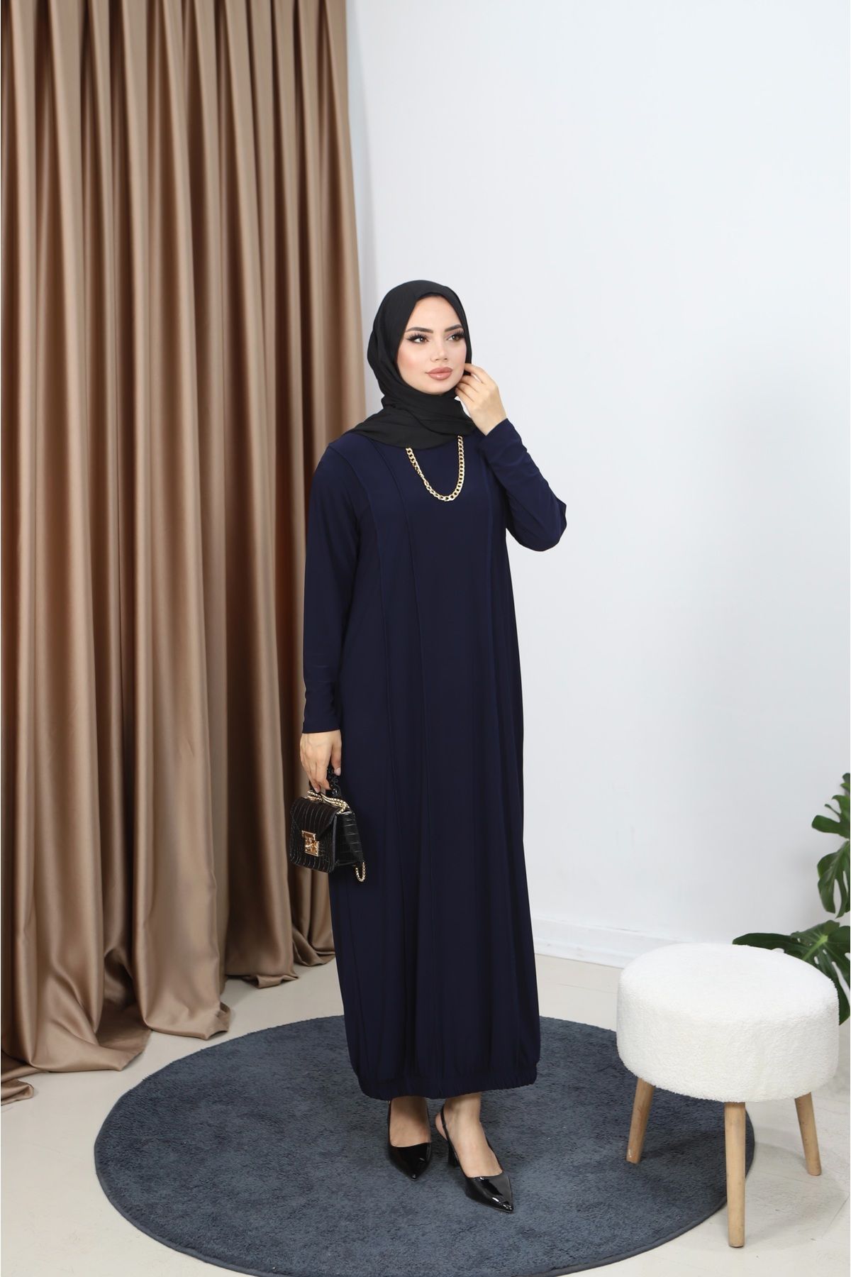 NİSUM MODA LİNA ÖNÜ PARÇALI SANDY ELBİSE