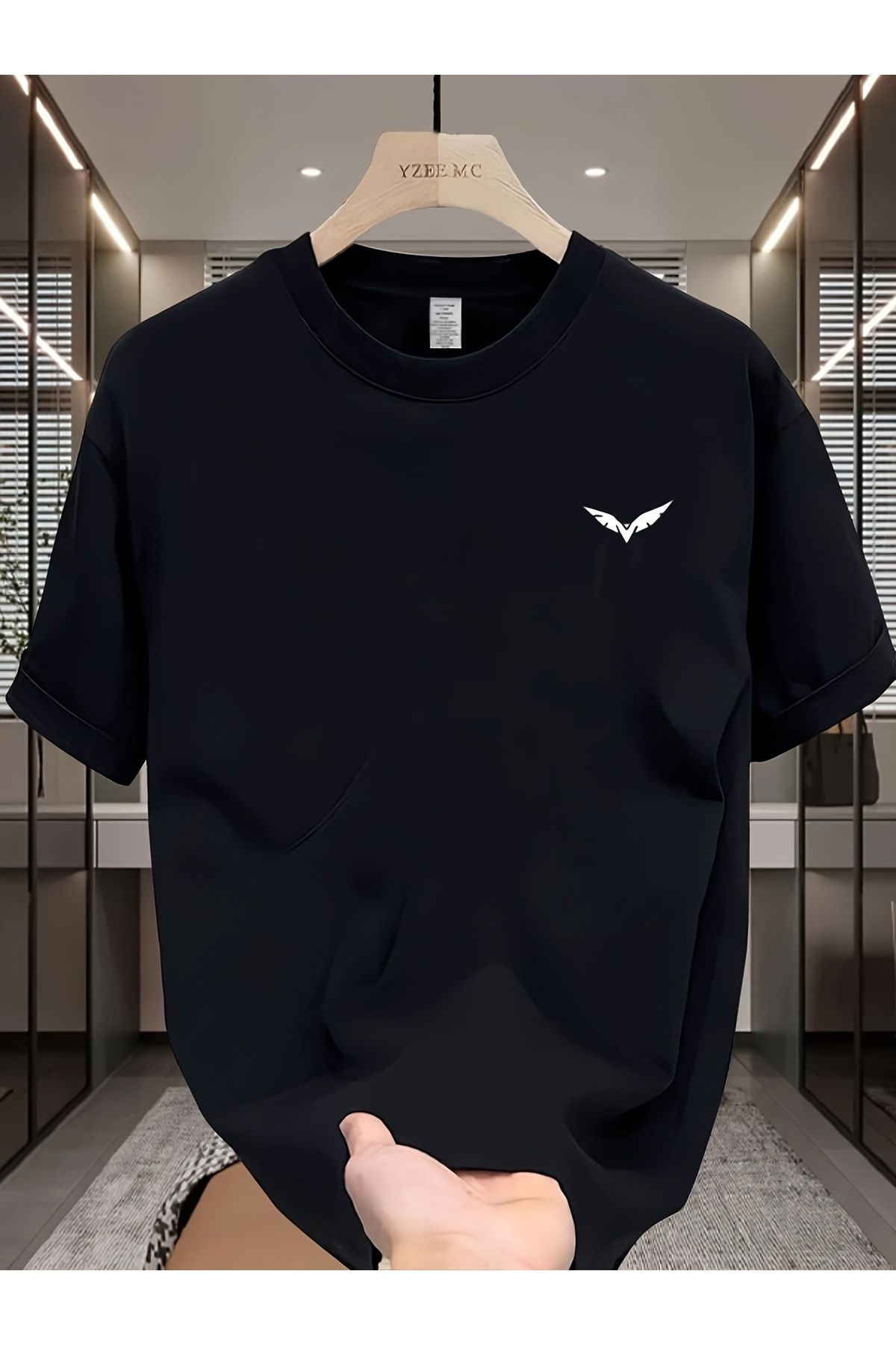 Jakinta Outdoors Baskılı Oversize Bisiklet Yaka Tişört – Pamuk Penye 2 İplik | Unisex & Günlük Rahat