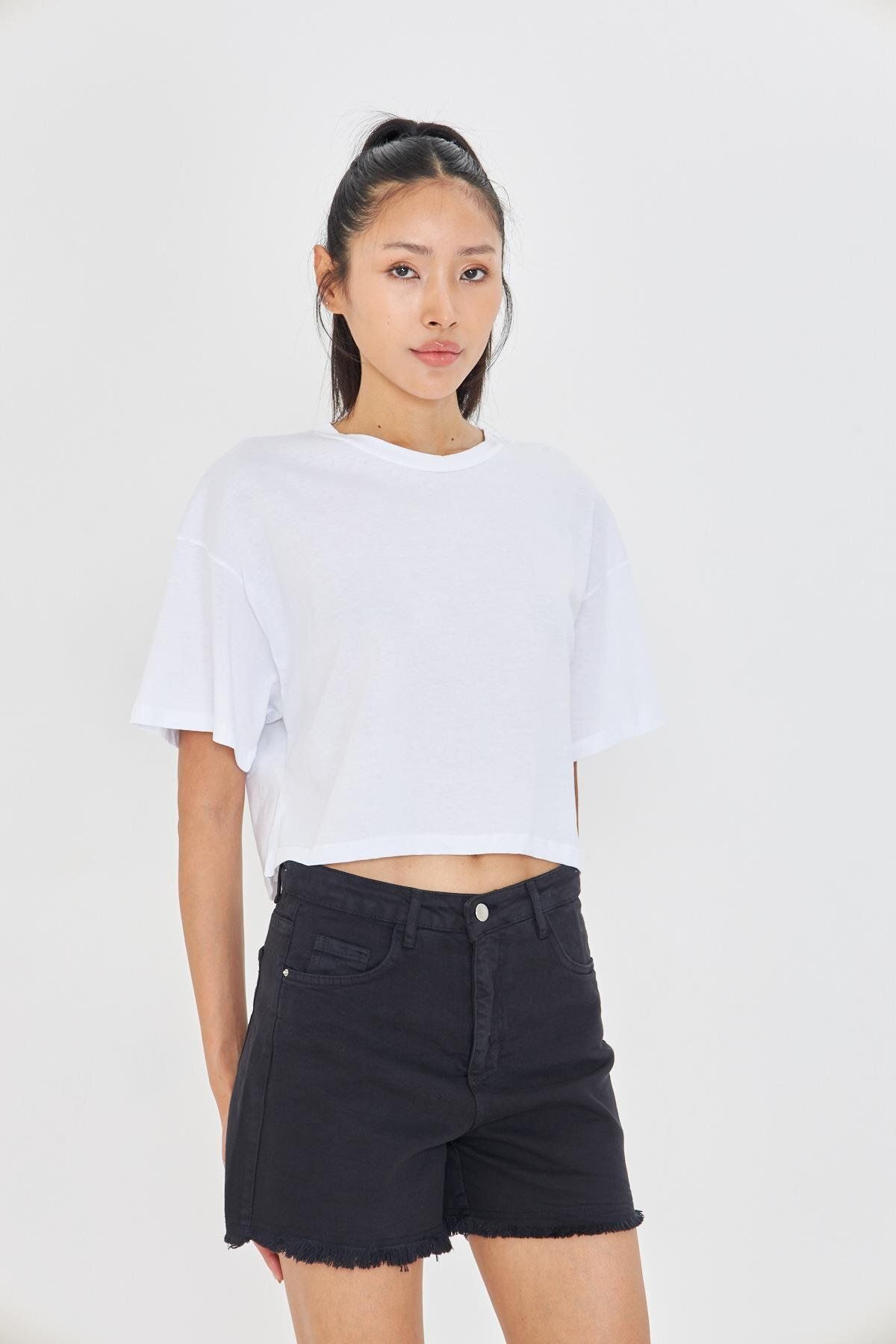 TIFFANY&TOMATO Crop Basic T-shirt