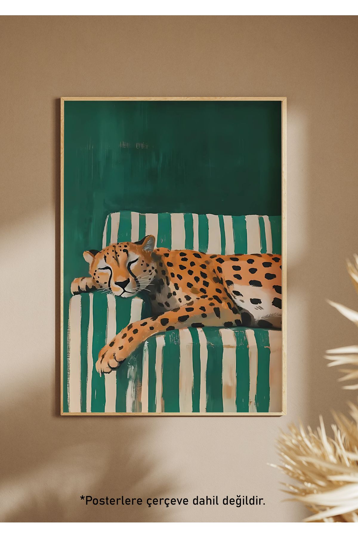 One Little Happiness SLEEPY LEOPAR Poster Estetik Duvar Posteri , Çerçevesiz Poster