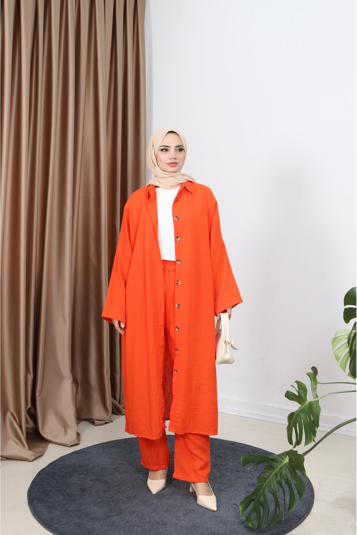 NİSUM MODA MANOLYA KETEN TAKIM