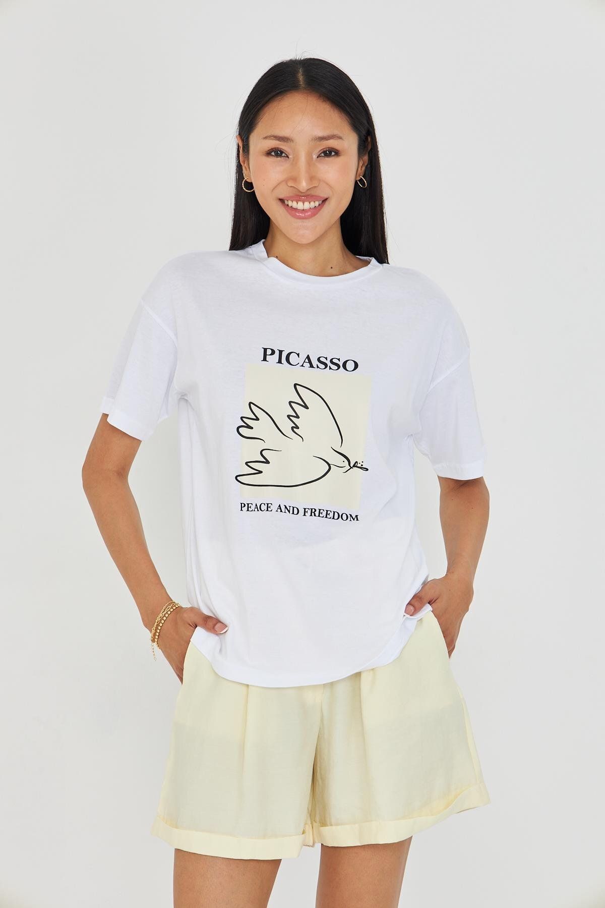 TIFFANY&TOMATO Picasso Baskılı Süprem T-Shirt