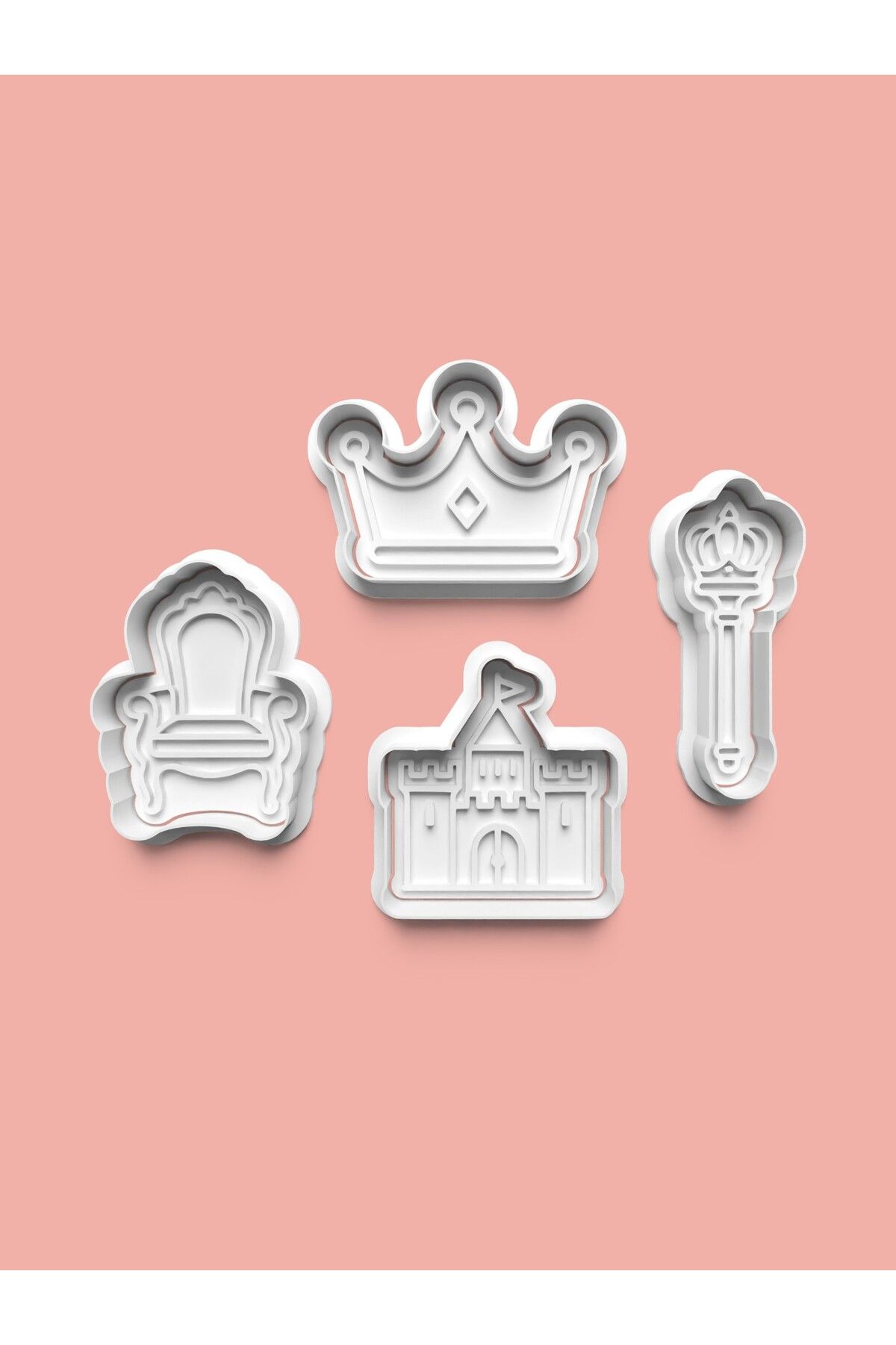 AKTASTORE King Kral Teması Kurabiye Kalıbı Ve Şeker Hamuru Kalıbı 4'lü set