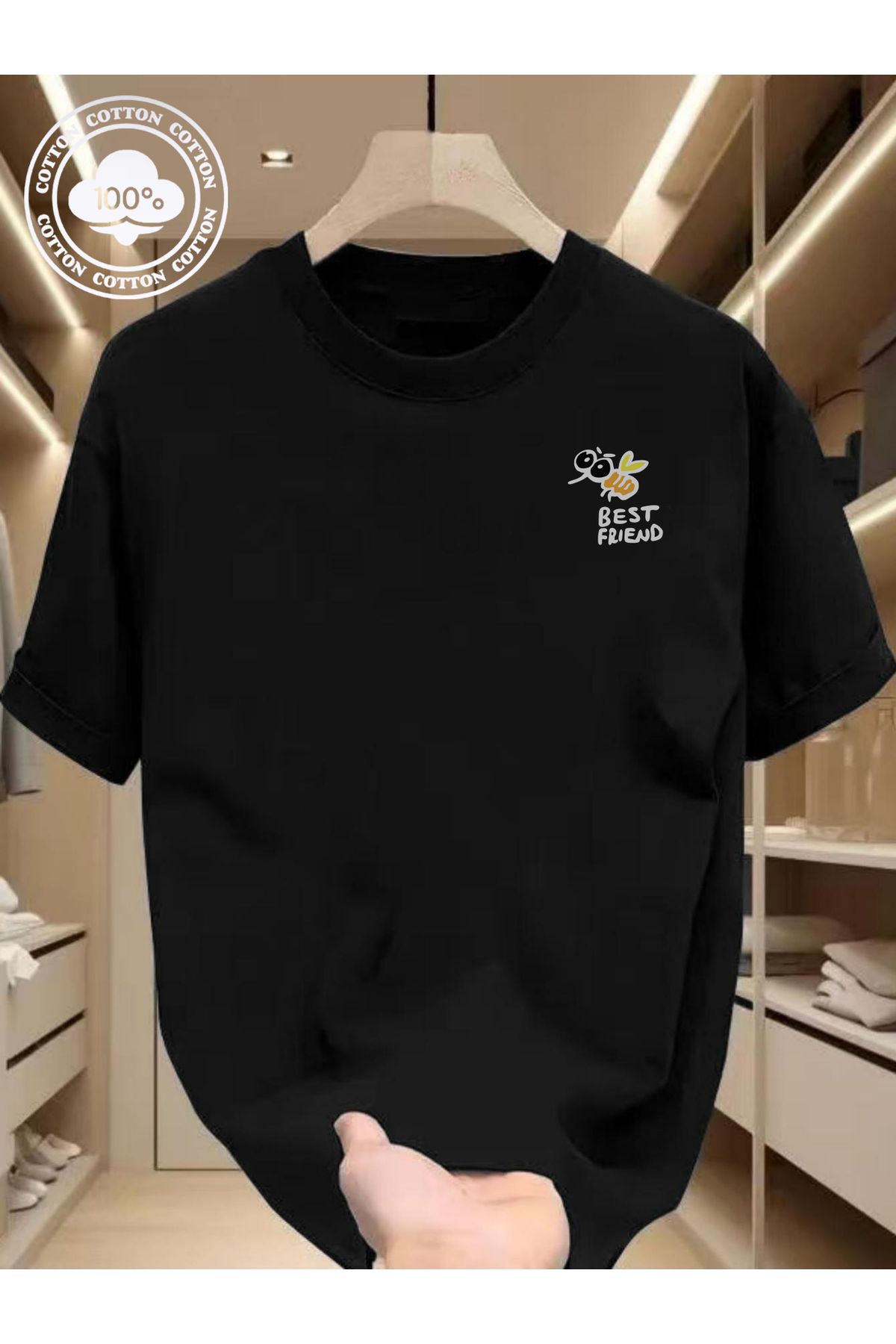 Jakinta Outdoors Baskılı Oversize Bisiklet Yaka Tişört – Pamuk Penye 2 İplik | Unisex & Günlük Rahat