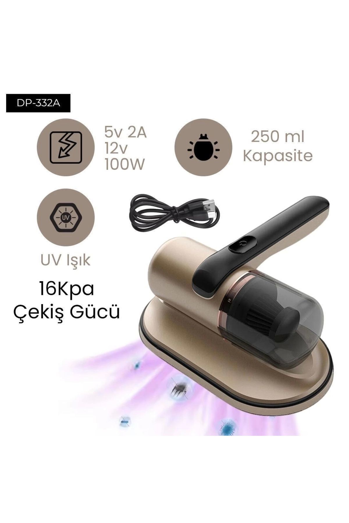 GLIMMERY Kablosuz El Süpürgesi Gold