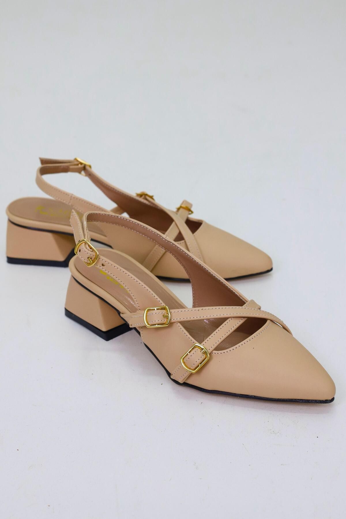 OBAY LİFE Krem Kadın Bantlı Kemerli Stiletto NBR3042