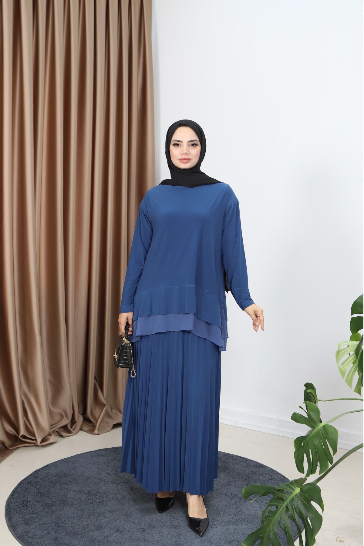NİSUM MODA ŞİFONLU SANDY ETEKLİ TAKIM